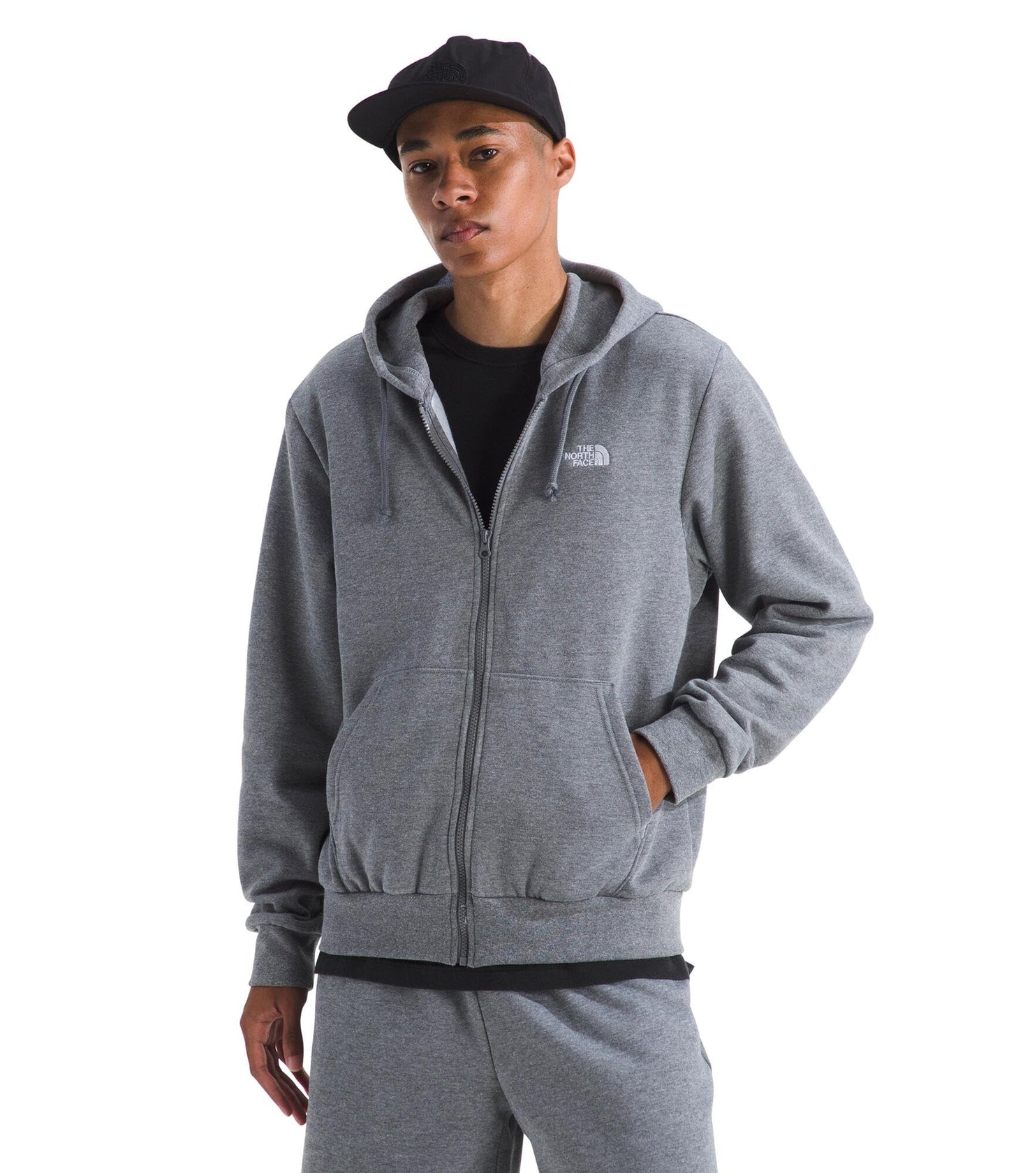 THE NORTH FACE Men's Evolution Simple Dome Full Zip Hoodie | 2 Piece Hood With Adjustable Drawcord, Classic Logo