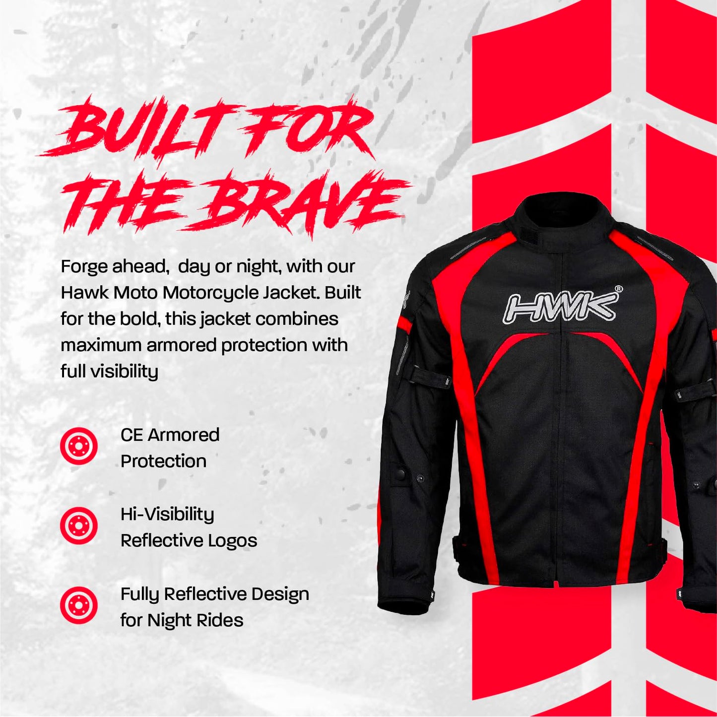 HWK Motorcycle Jacket Men's Riding Textile Racing Motorbike Hi-Vis Biker CE Armored Water Resistant Jackets