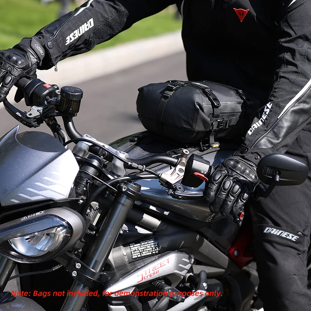 Rhinowalk Motorcycle Tail Bag Motorbike Side Bag 8L Full Waterproof Motor Saddle Pannier Bag Rear Rack Trunk Professional Motor Accessories-Black