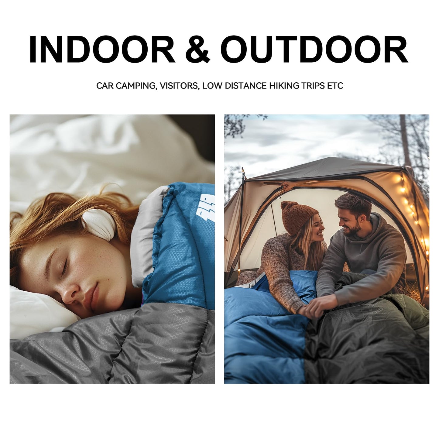 Sleeping Bags for Adults Cold Weather,Portable, Waterproof,Lightweight Sleeping Bag for Tall Girls Boys with Compression Sack for Warm Camping, Hiking, Outdoor & Indoor