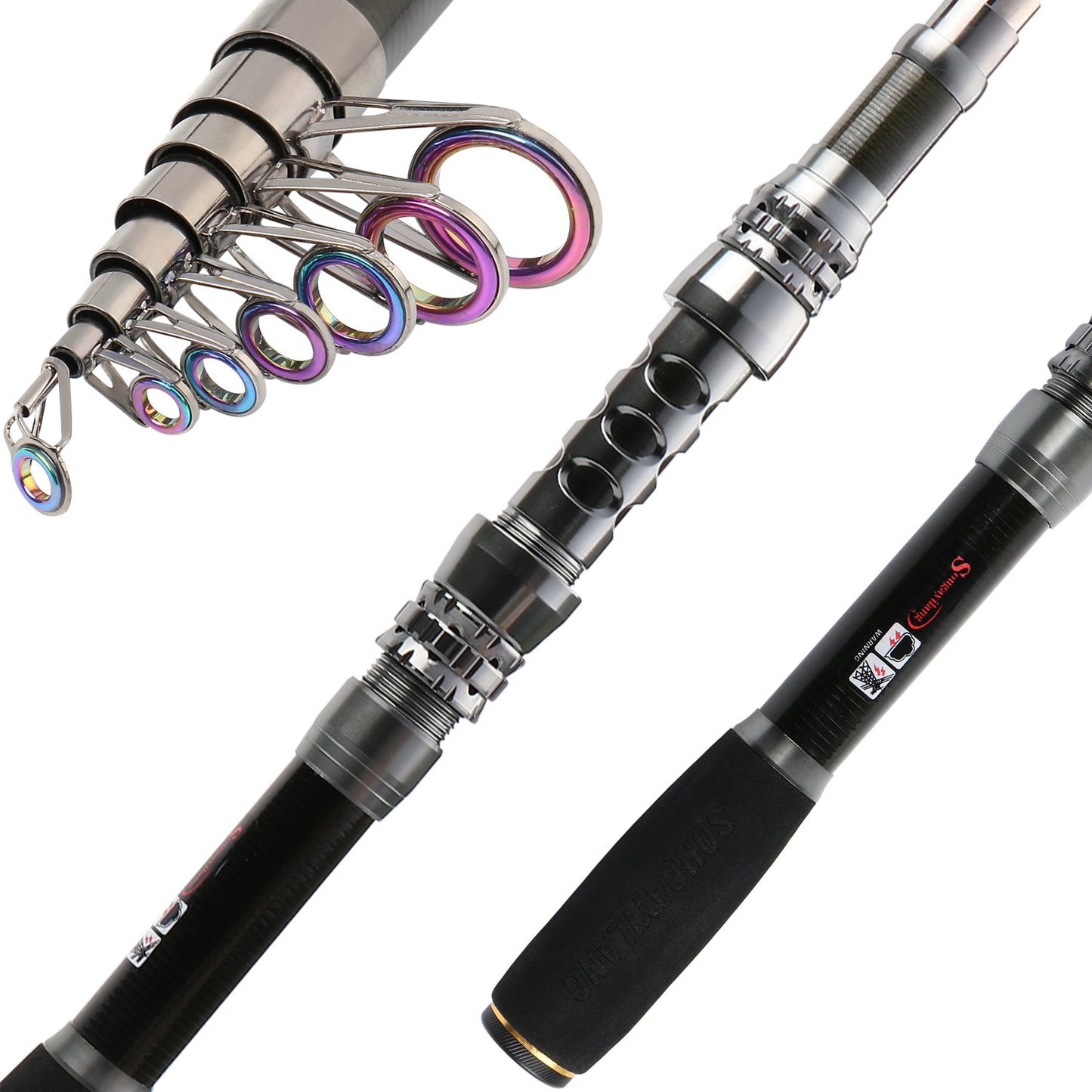 Sougayilang Fishing Rod Reel Combo with Telescopic Fishing Pole Spinning Reel Carrier Bag