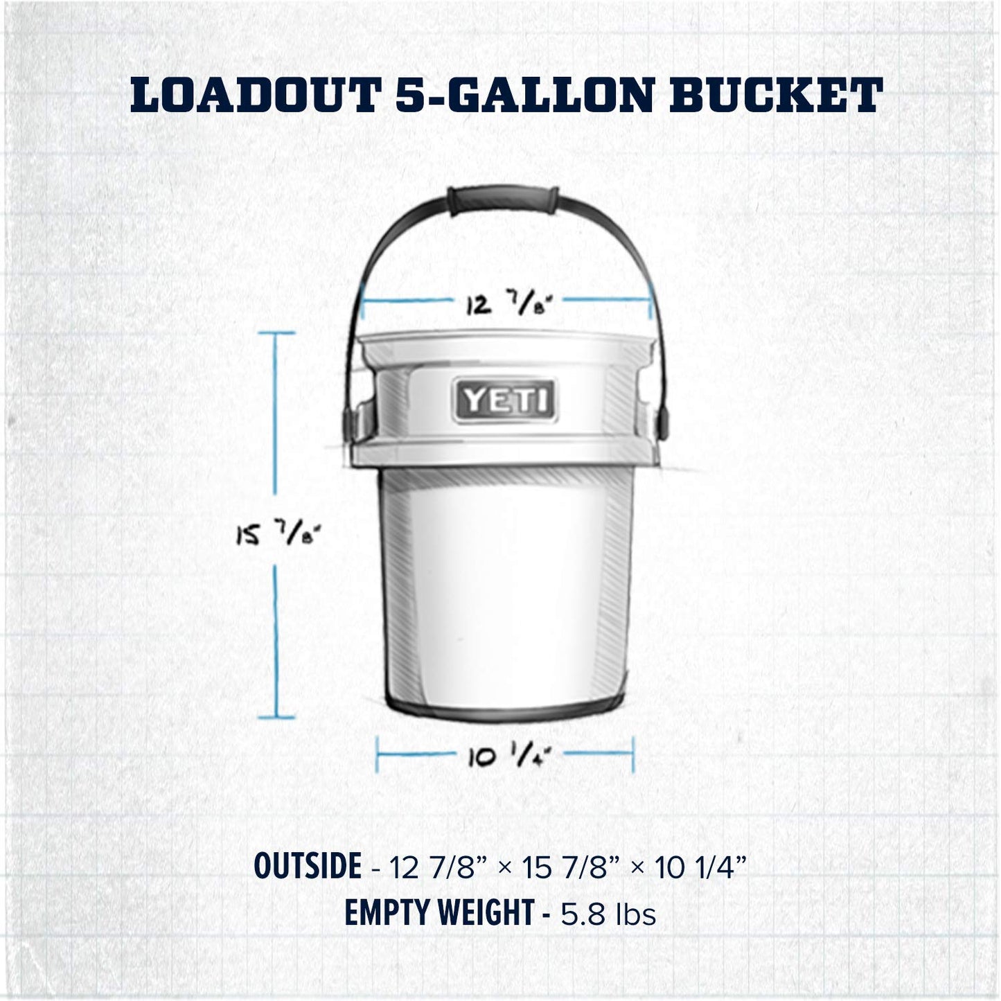 YETI Loadout 5-Gallon Bucket, Impact Resistant Fishing/Utility Bucket