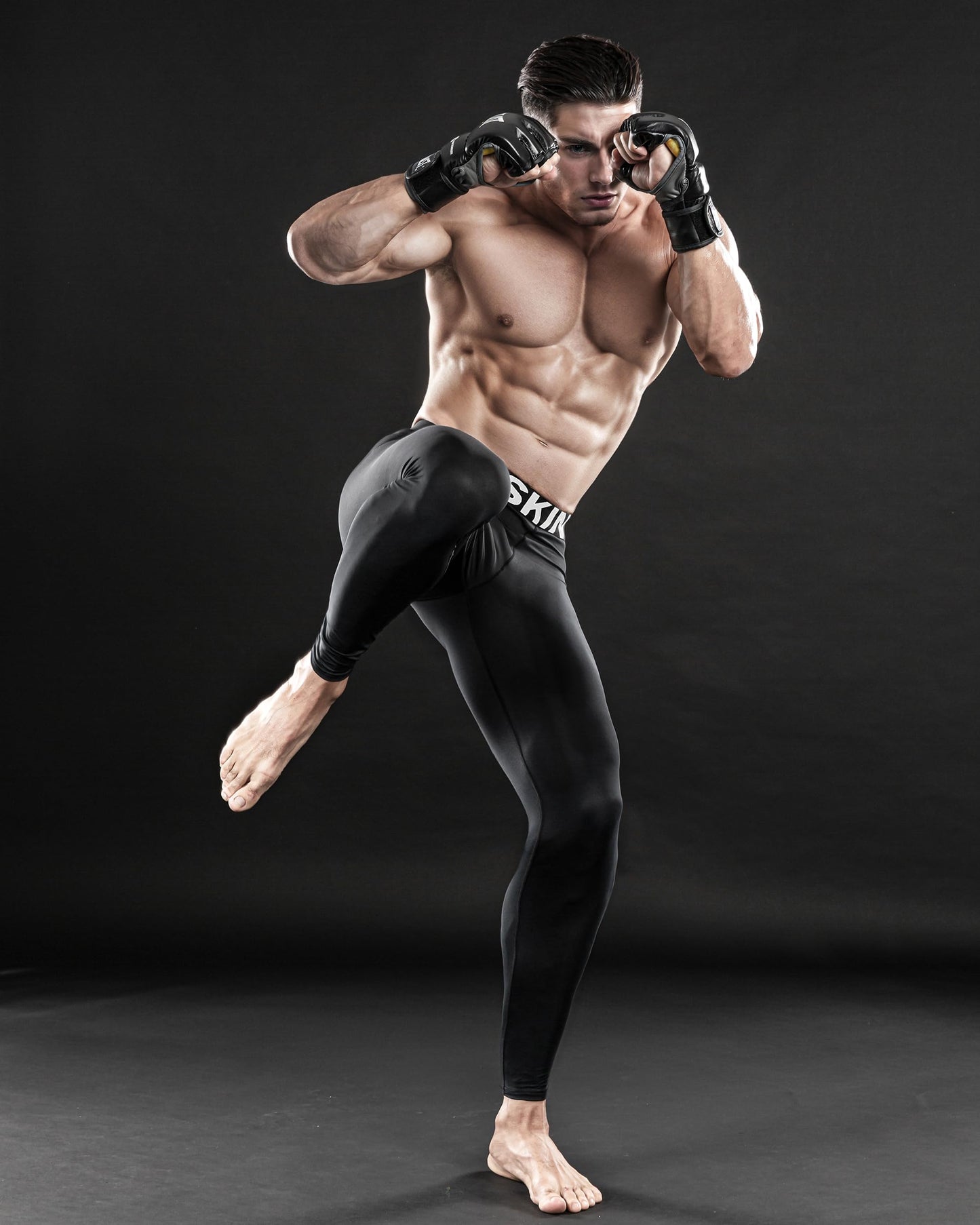 DRSKIN Men’s Compression Pants Tights Leggings Sports Baselayer Running Athletic Workout Active (Classic B01, L)