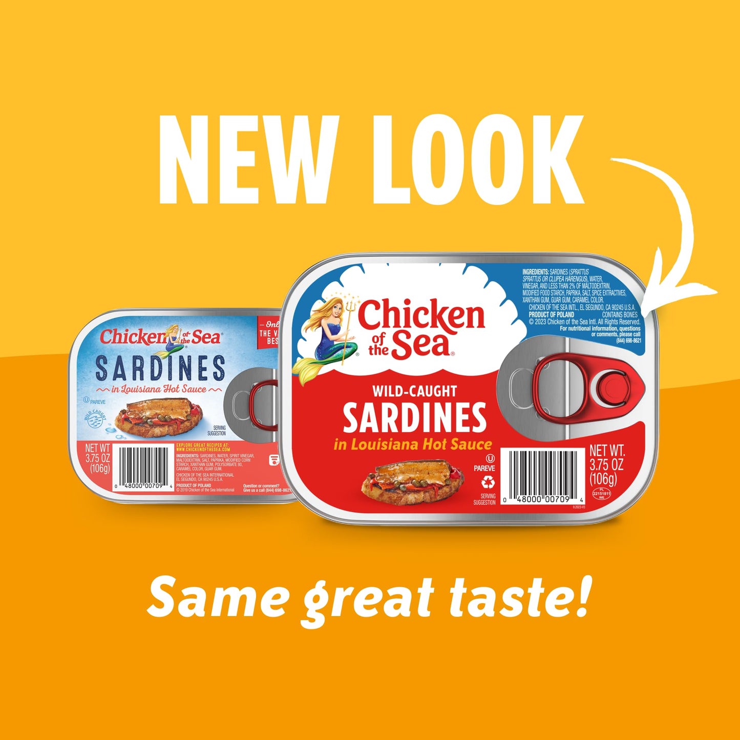 Chicken of the Sea Sardines in Olive Oil, 3.75 oz. Cans (Pack of 18), Wild Caught Canned Sardines, Packaging May Vary