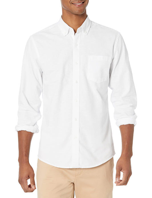 Amazon Essentials Men's Button-Down Long Sleeve Casual Pocket Oxford Shirt