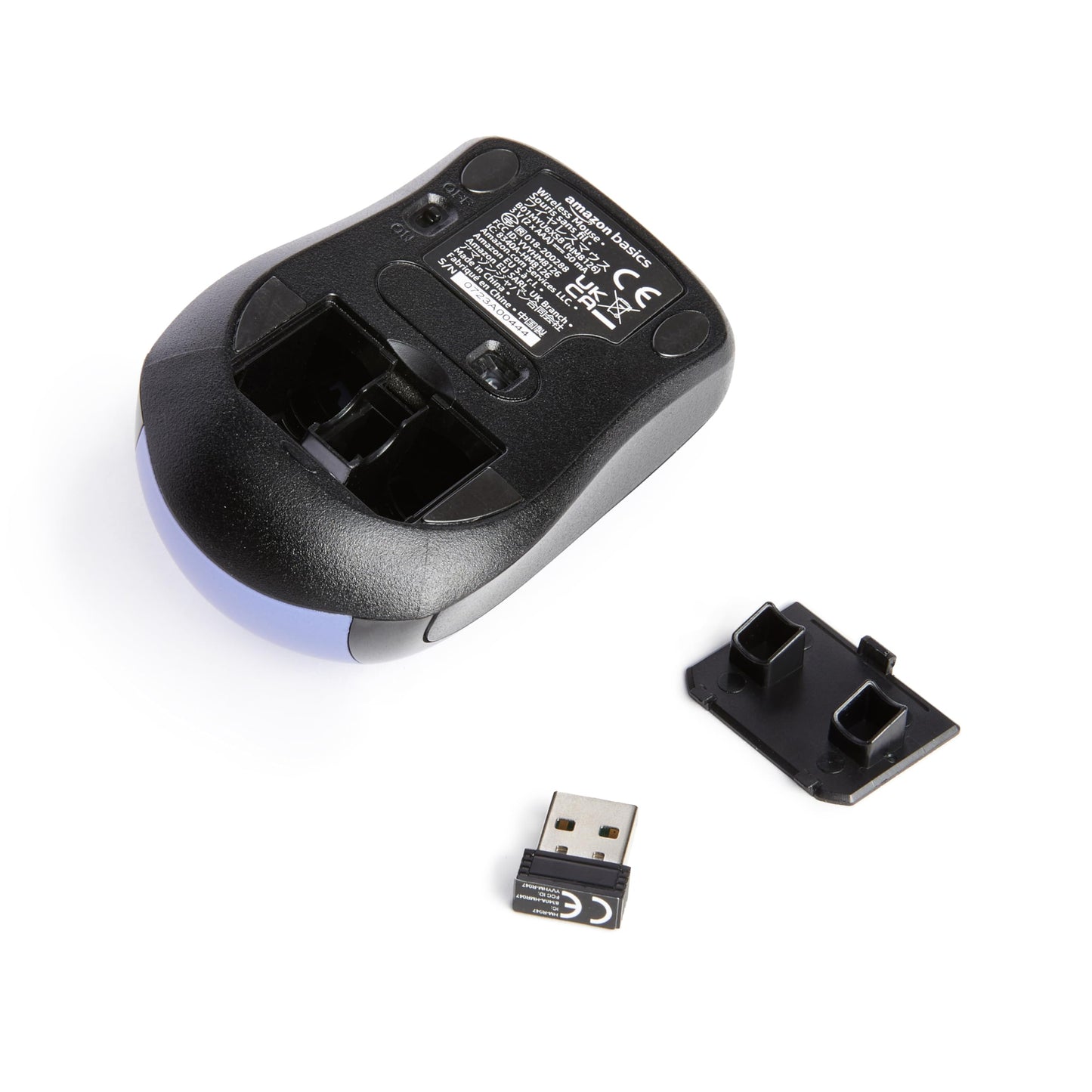 Amazon Basics 2.4 Ghz Wireless Optical Computer Mouse with USB Nano Receiver, Blue