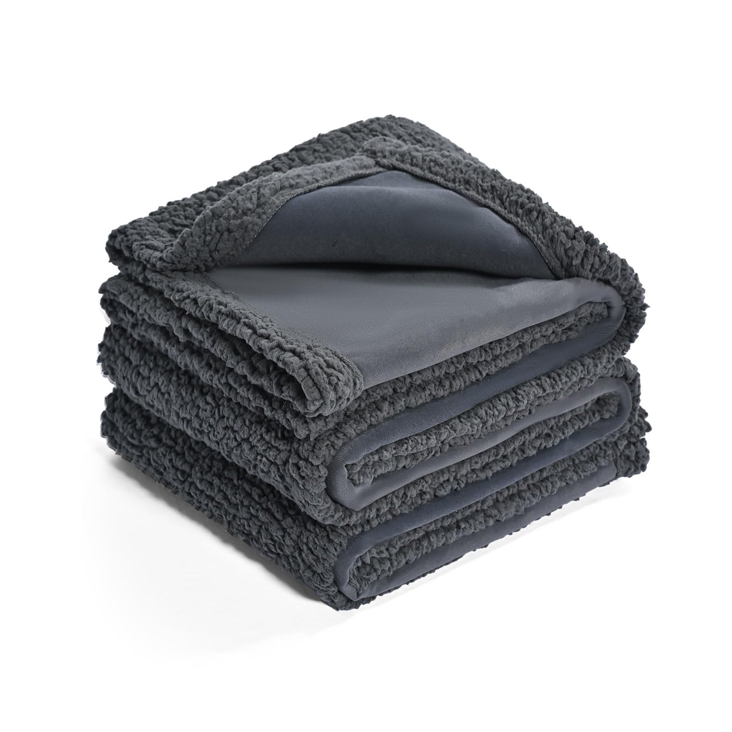 Amazon Basics Dog Blanket for Sofa Bed Couch, Washable Reversible Fleece Furniture Protector Cover for Small Medium Large Dogs Cats, Gray, 57x40 Inches
