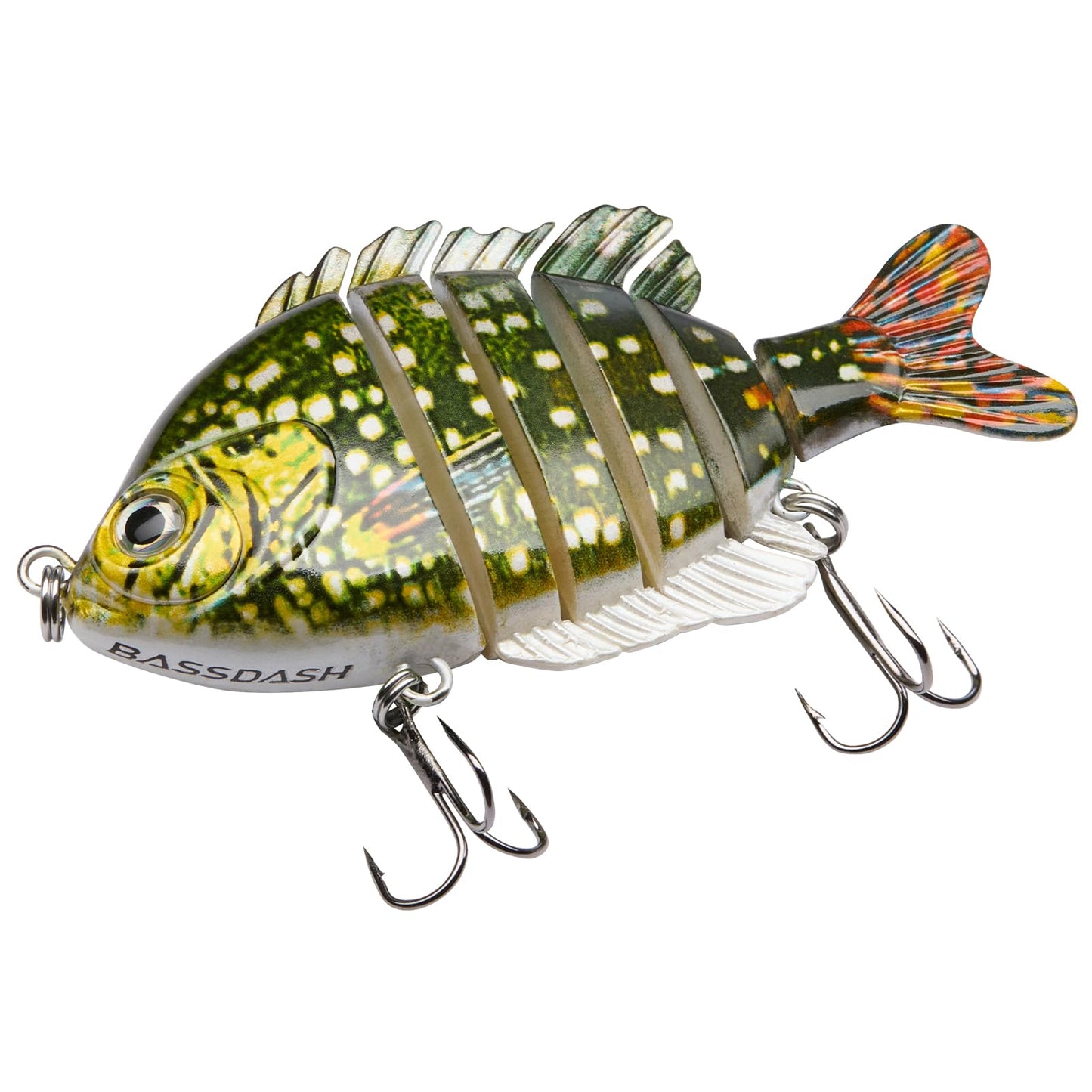 BASSDASH SwimPanfish Multi Jointed Panfish Bluegill Swimbaits Hard Topwater Bass Lures Fishing Lure Crank Saltwater 3.5in/0.85oz