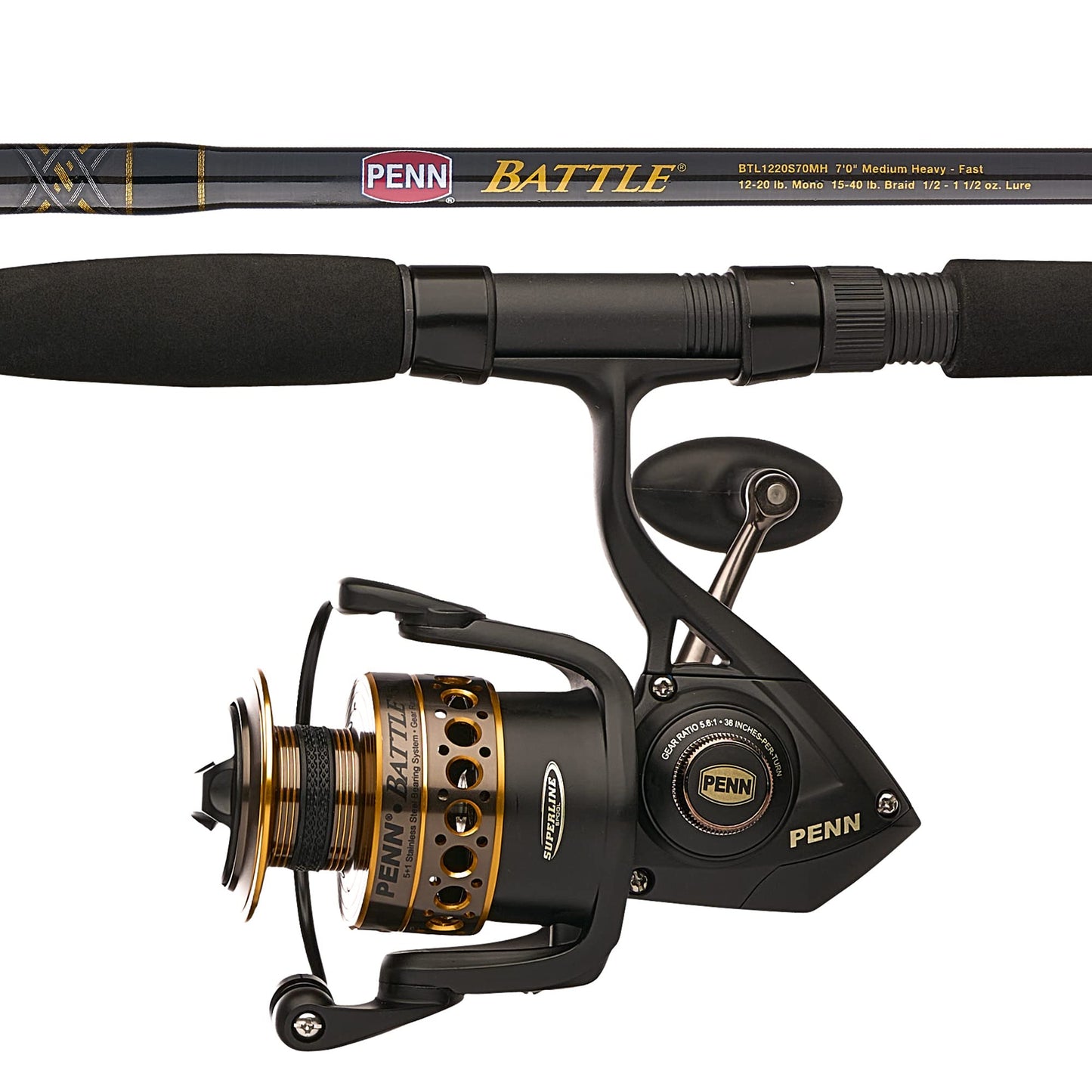 PENN Battle Spinning Reel and Fishing Rod Combo