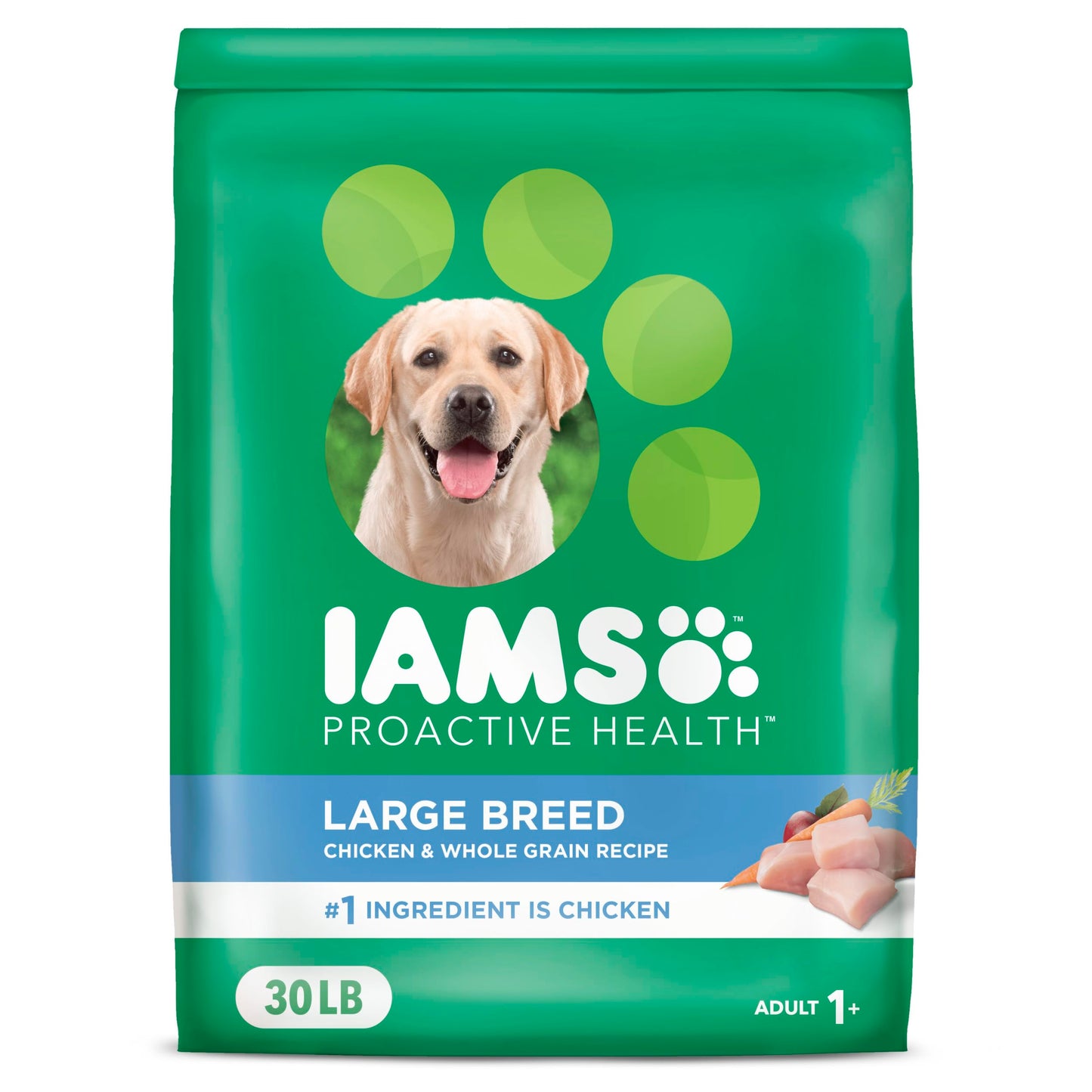 IAMS Proactive Health Large Breed Adult Dry Dog Food with Real Chicken, 30 lb. Bag