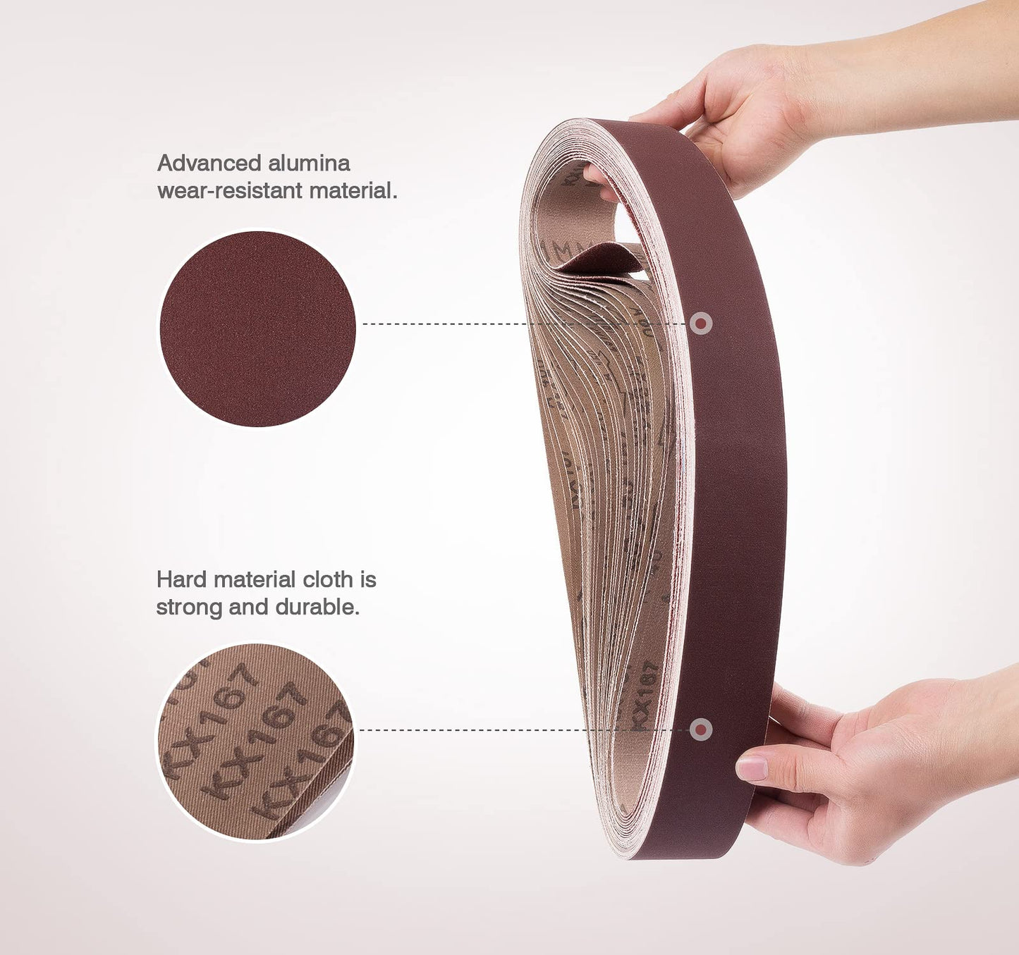 S SATC 3x18 Sanding Belts 20PCS Belt Sander Paper Aluminum Oxide (3 Each of 60/80/120/150/240/400 Grits & 2 of 40 Grits) Ideal for Wood Metal Paint Sanding