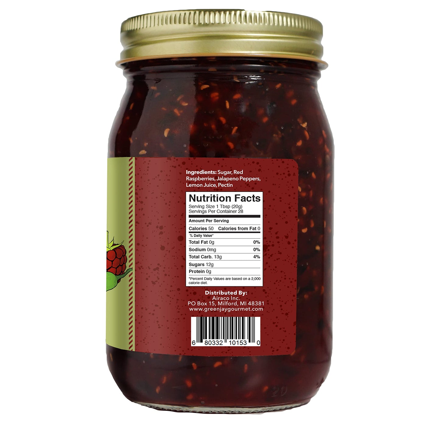 Green Jay Gourmet Spicy Jam Variety Pack - All-Natural Raspberry Jalapeno Jam, Strawberry Jalapeno Jam, Blackberry Jalapeno Jam - Vegan, Gluten-free Jam - No Preservatives - USA Made - 3 x 20 Ounces