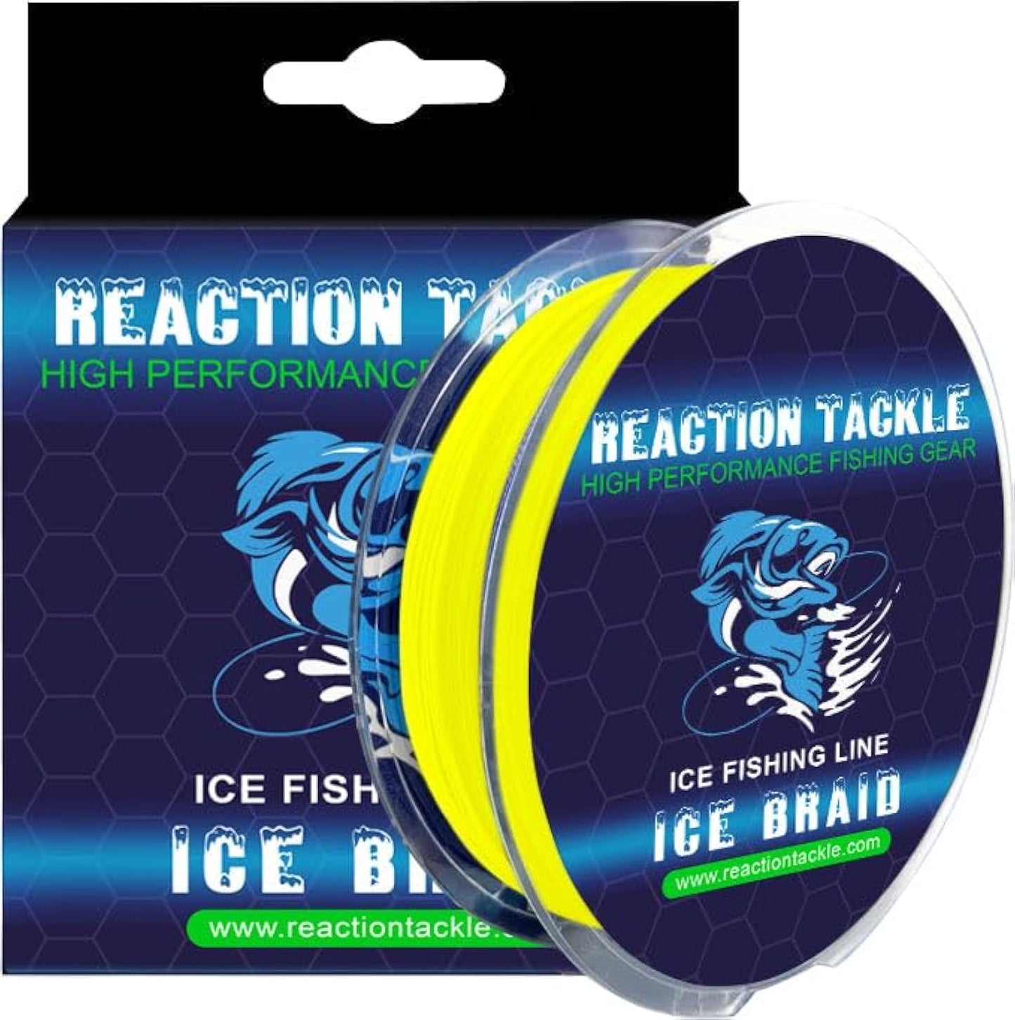 Reaction Tackle Ice Fishing Braided Fishing Line, Tip-Up Line, 8 Strands, Zero Memory Super Stong Pro Grade Power Ice Braided Line 150 Yard Spools