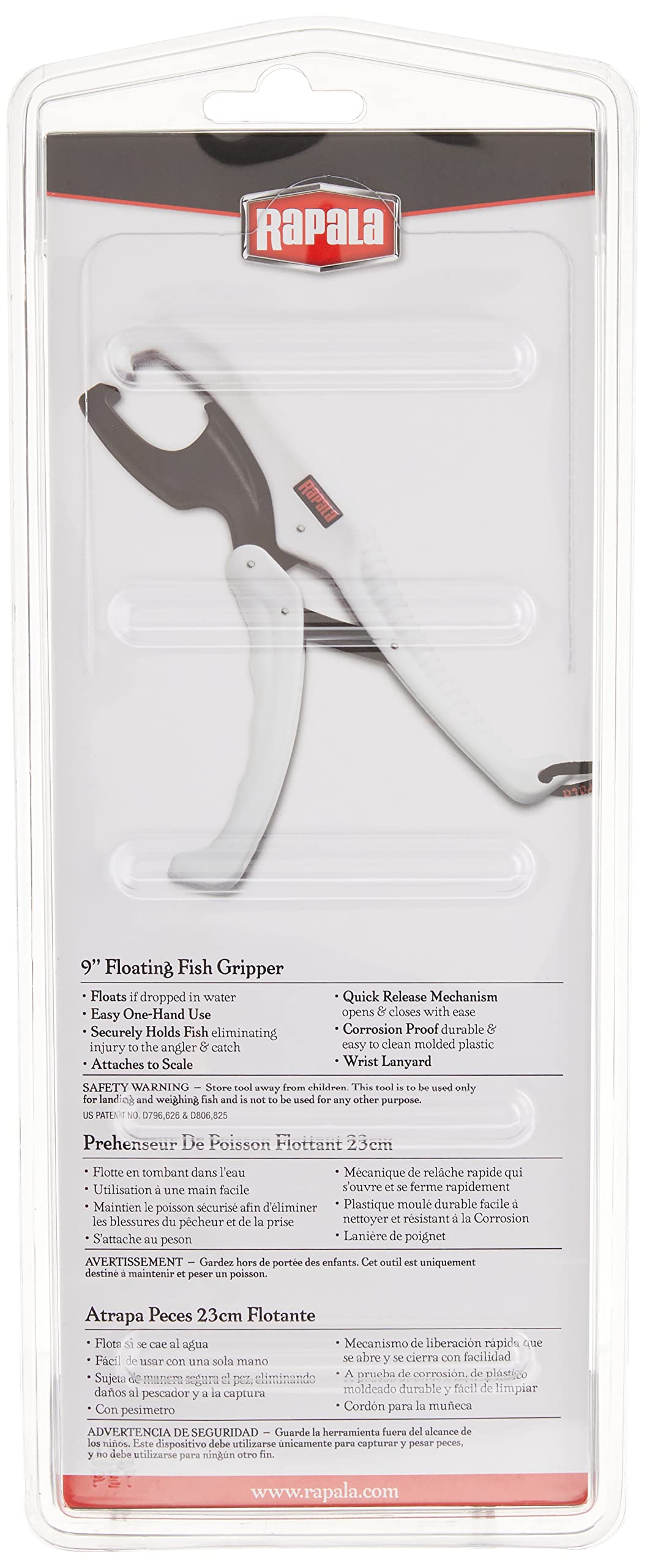 Rapala 9" Floating Fish Gripper 9", white/black