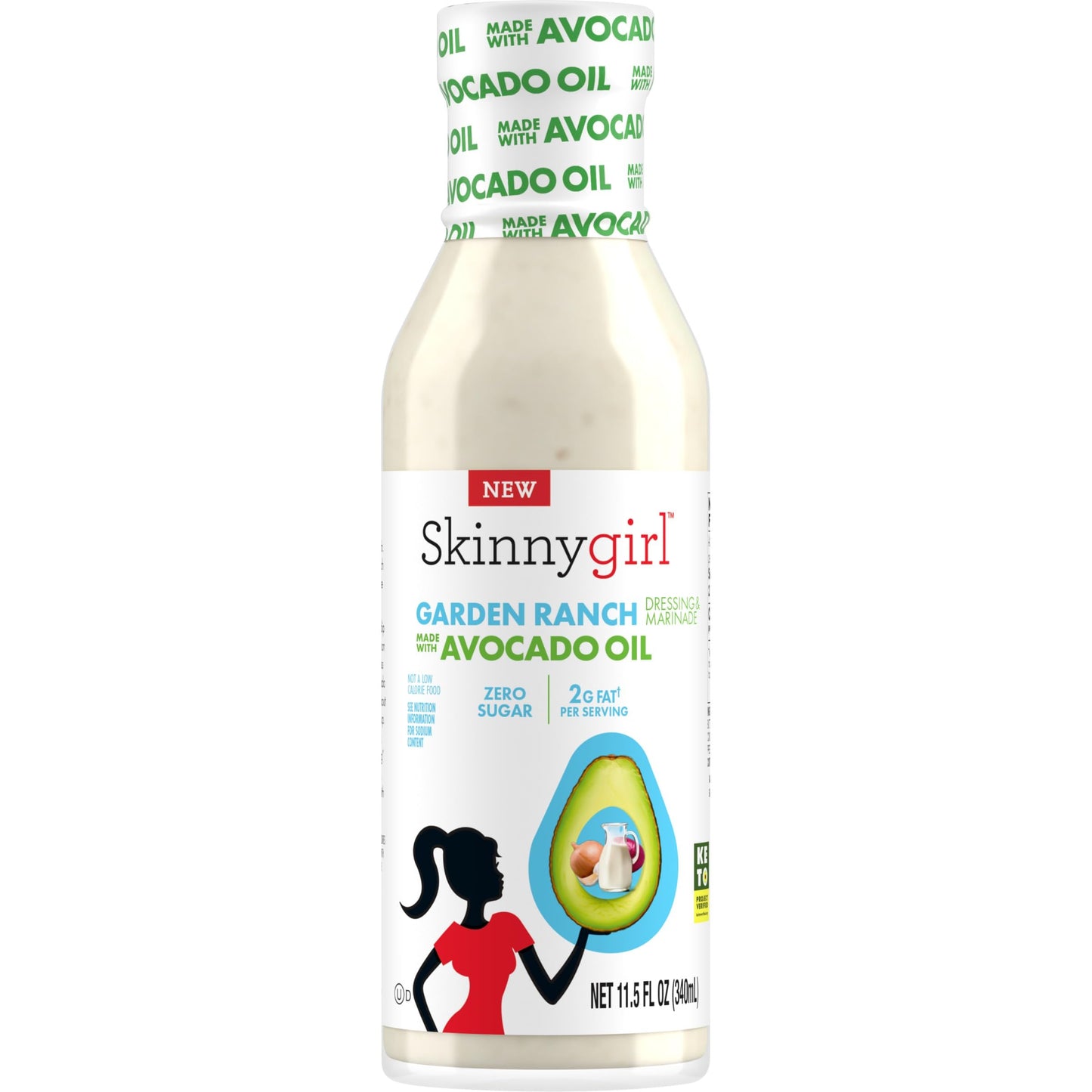 Skinnygirl Fat-Free Salad Dressing, Sugar-Free Buttermilk Ranch, 8 Ounce