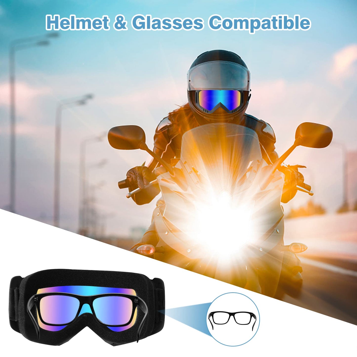 Lievermo Dirt Bike Goggles 2 Pack - Motorcycle, ATV, Riding, Ski, Windproof Racing Glasses