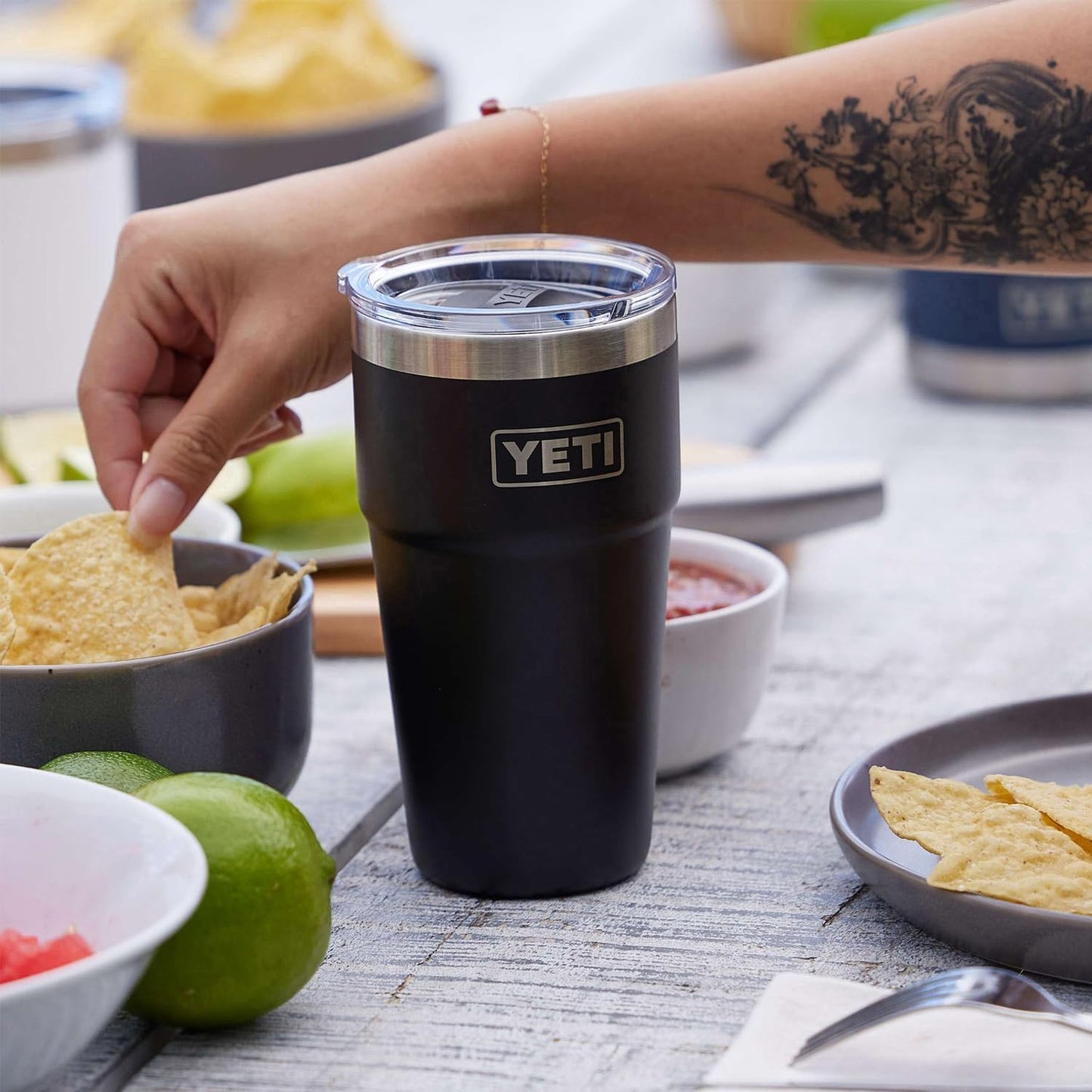 YETI Rambler 20 oz Stackable Tumbler, Stainless Steel, Vacuum Insulated with MagSlider Lid, Ridgeline
