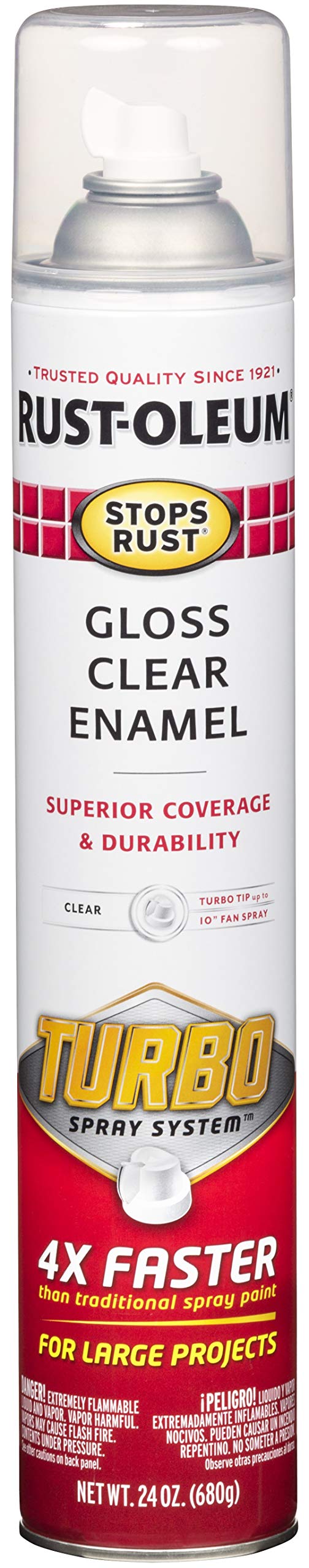 Rust-Oleum 376298 Stops Rust Turbo Spray System Spray Paint, 24 oz, Flat Black