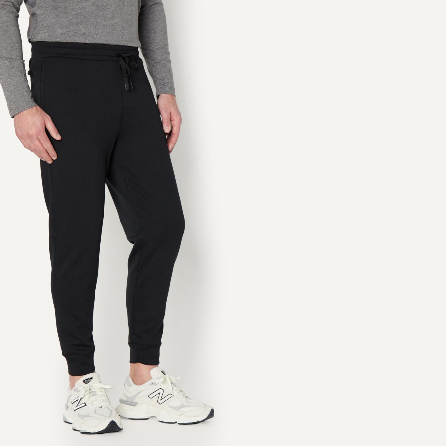 Amazon Essentials Men's Athletic Regular Fit Lounge Workout Gym Jogger Pants, Active Sweat, Black, Large