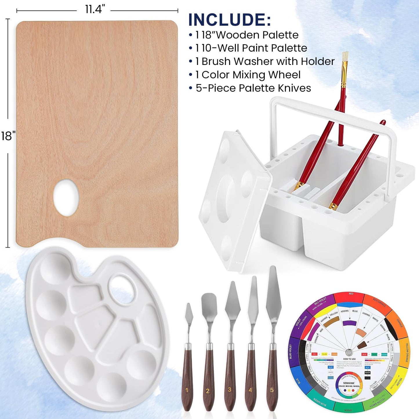 196Pcs Deluxe Artist Painting Set with Aluminum and Beech Wood Easel, 48 Colors Acrylic & Oil Paints, 24 Colors Watercolor Paints, Art Paint Supplies for Artists, Beginner & Adults