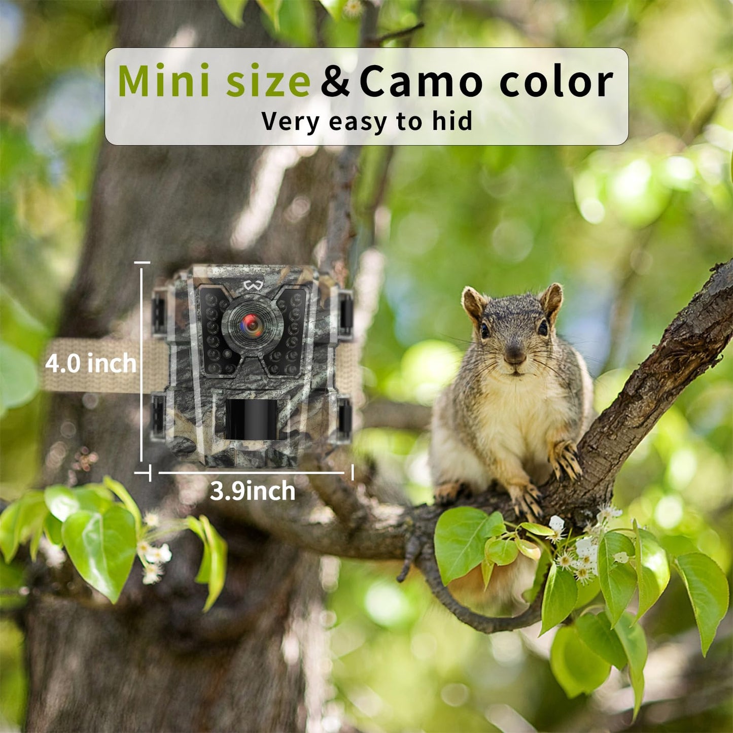 WOSODA Mini Trail Camera 4 Pack 24MP 1080P HD, Game Cam with SD Card, Waterproof Tiny Hunting Camera Night Vision Motion Activated with Fast Trigger Time for Outdoor Wildlife Monitoring