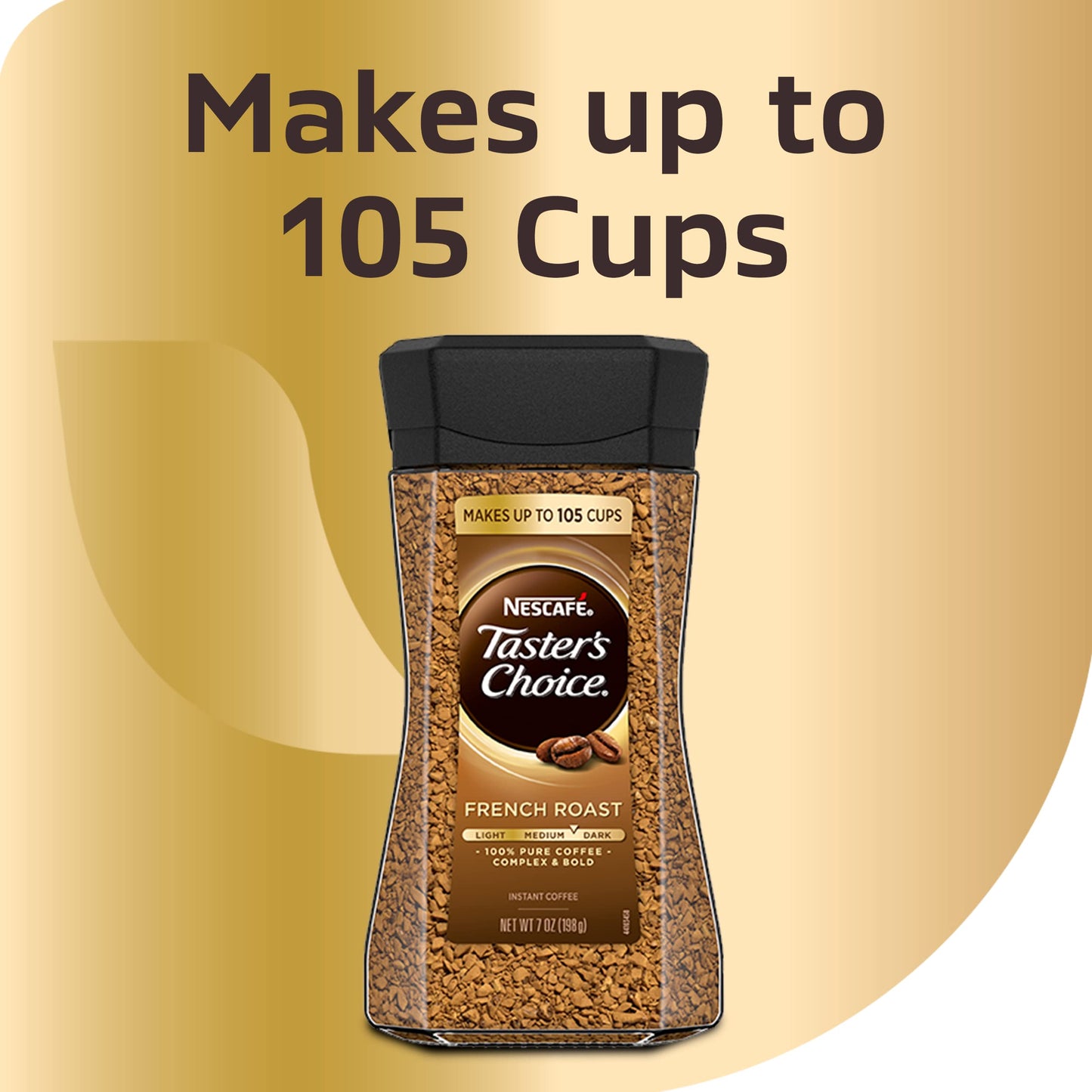 NESCAFÉ Taster's Choice Instant Coffee Light Medium Roast, House Blend, 2 Jars (7 Oz Each)