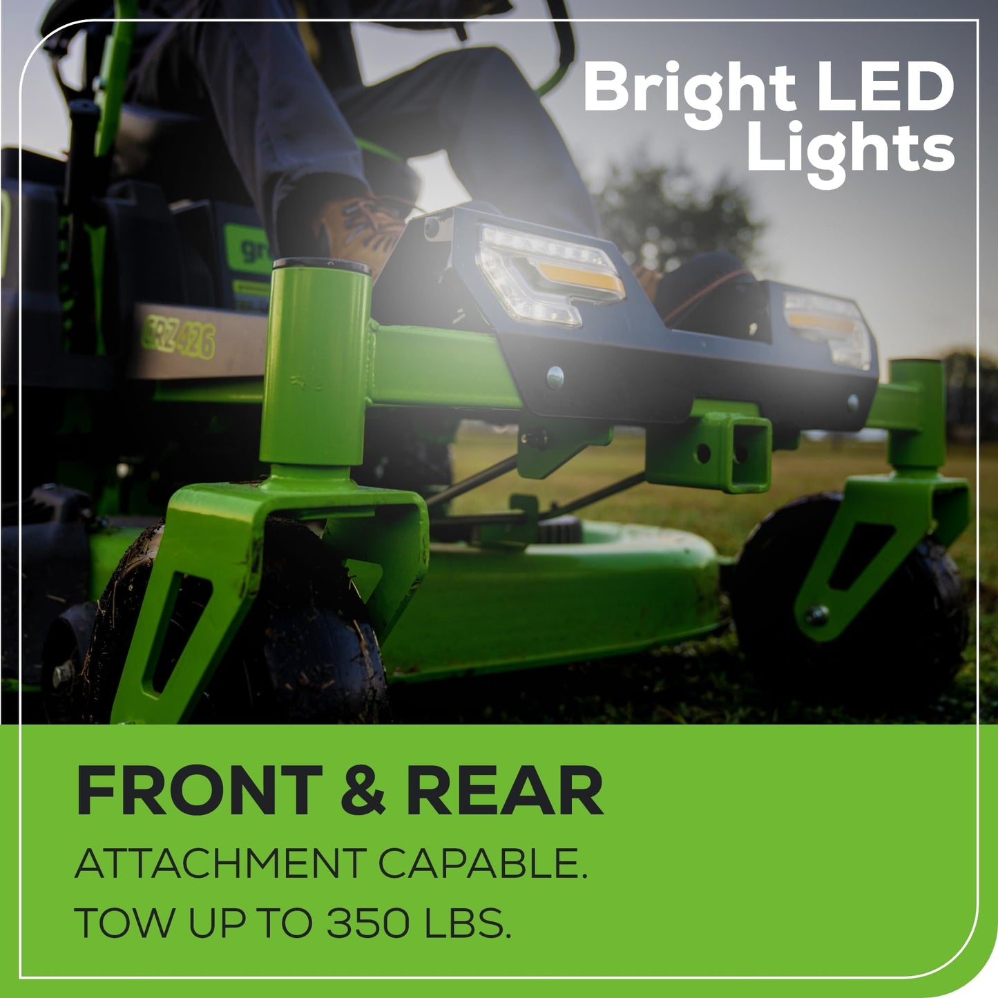 Greenworks 60V 21” Cordless (Push) Lawn Mower (LED Lights + Aluminum Handles), 5.0Ah Battery and Rapid Charger