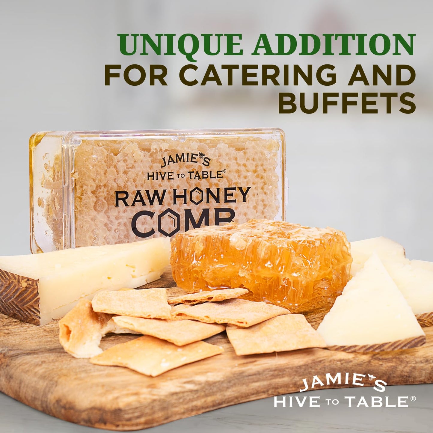 Jamie's Hive To Table 100% Raw Honeycomb, 12 Oz – All-Natural Pure Georgia Honeycomb, No Additives or Preservatives, Non-GMO