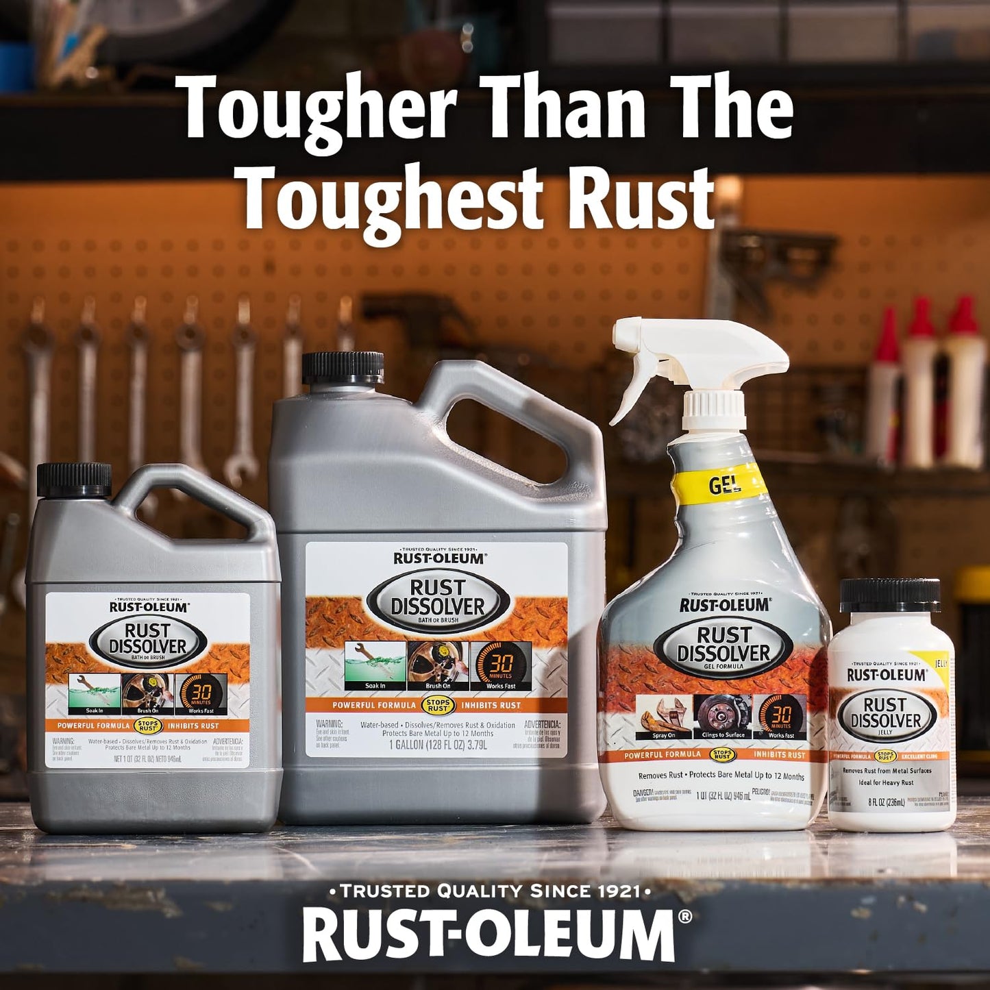 Rust-Oleum Rust Dissolver Trigger Spray Gel | Heavy-Duty Corrosion Remover for Metal Tools, Cars, Bikes, Grills, Bolts, Firearms & More | 32 oz