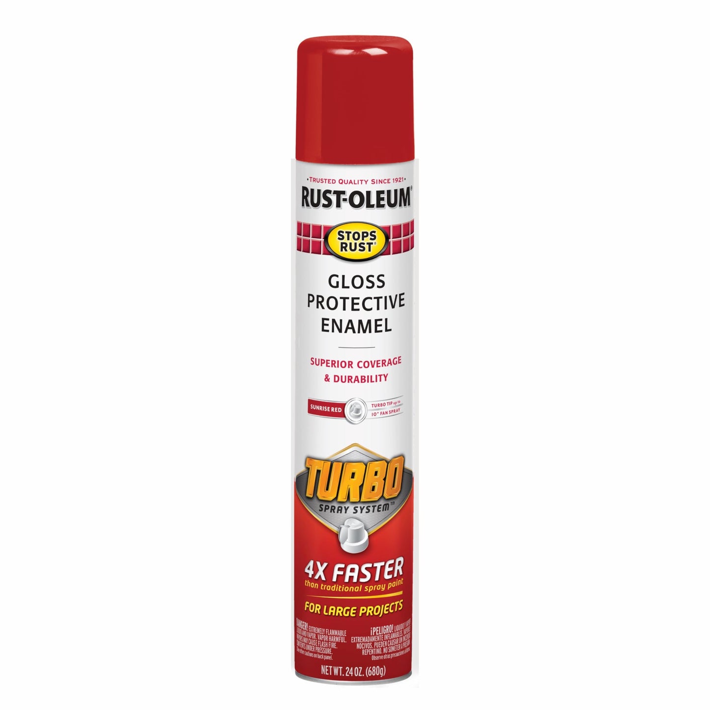 Rust-Oleum 376298 Stops Rust Turbo Spray System Spray Paint, 24 oz, Flat Black