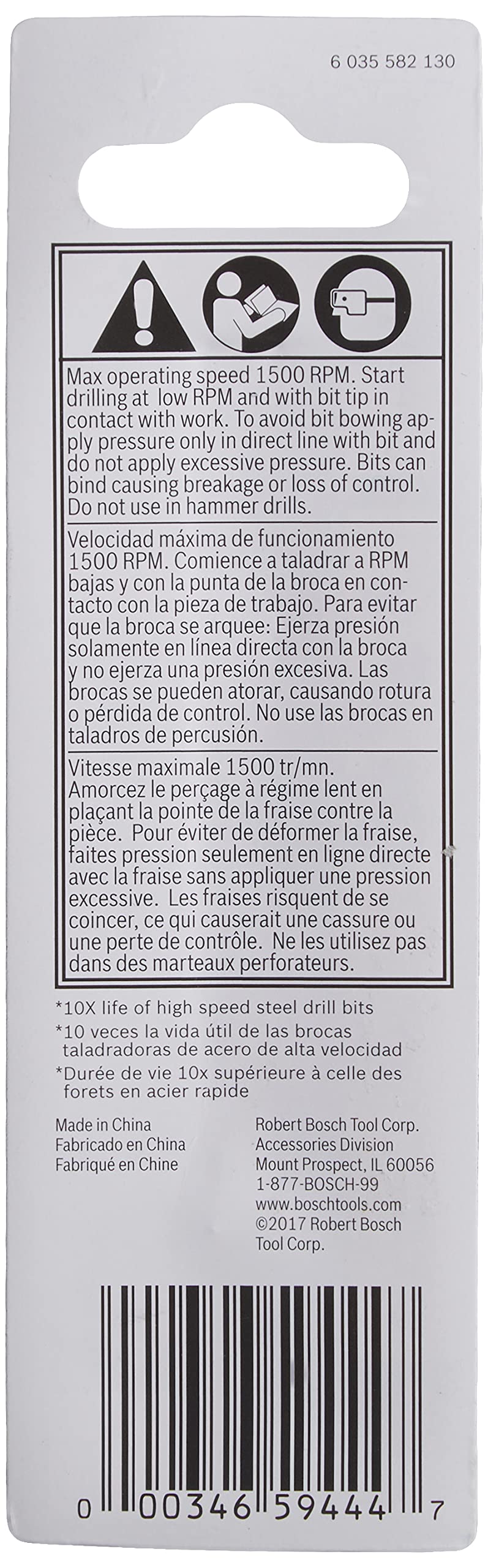 BOSCH CO14B 14-Piece Assorted Set with Included Case - Cobalt M42 Metal Drill Bits with Three-Flat Shank for Drilling Applications in Stainless Steel, Cast Iron, Titanium, and Light-Gauge Metal