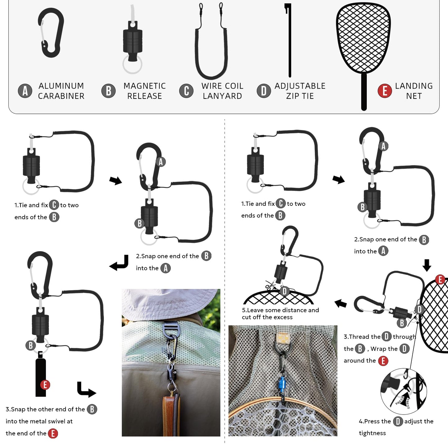 SF Fly Fishing Landing Net Soft Rubber Mesh Trout Net Catch and Release Net