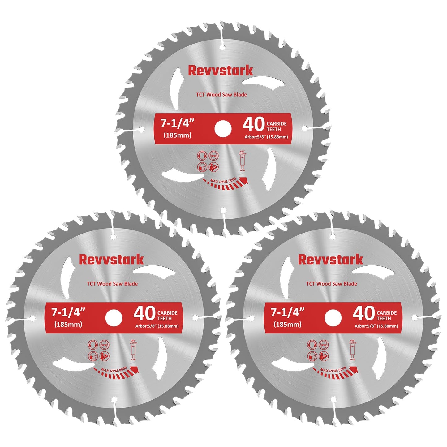 Circular Saw Blade 6-1/2" 24T&60T, Carbide Tipped Teeth, TCT Saw Blades for Cutting Various Wood, Plastic and Composite Materials, 5/8" Arbor, Fit Dewalt Craftsman Ryobi Milwaukee