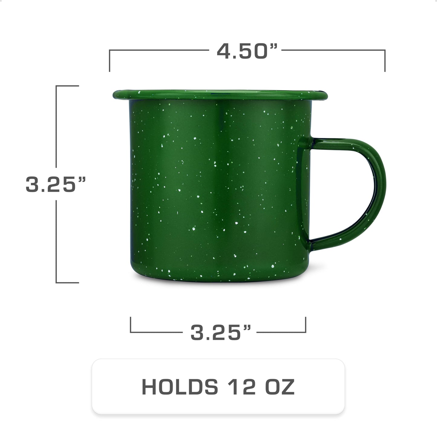 COLETTI Classic Camping Coffee Pot & Mug Set - Percolator Coffee Pot, Enamel Mug Complete Nostalgic Bundle German Imported Enamel Powder [12 oz, Set of 4] (Green)