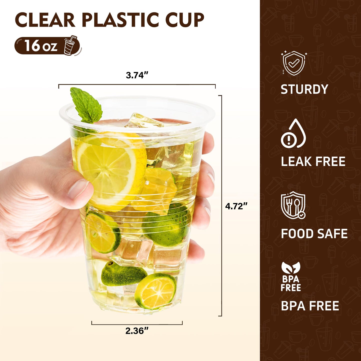 YEEHAW 9 oz Plastic Cups, 500 Pack - Clear Disposable Drinking Water Cups for Cold Beverages, Ideal for Party