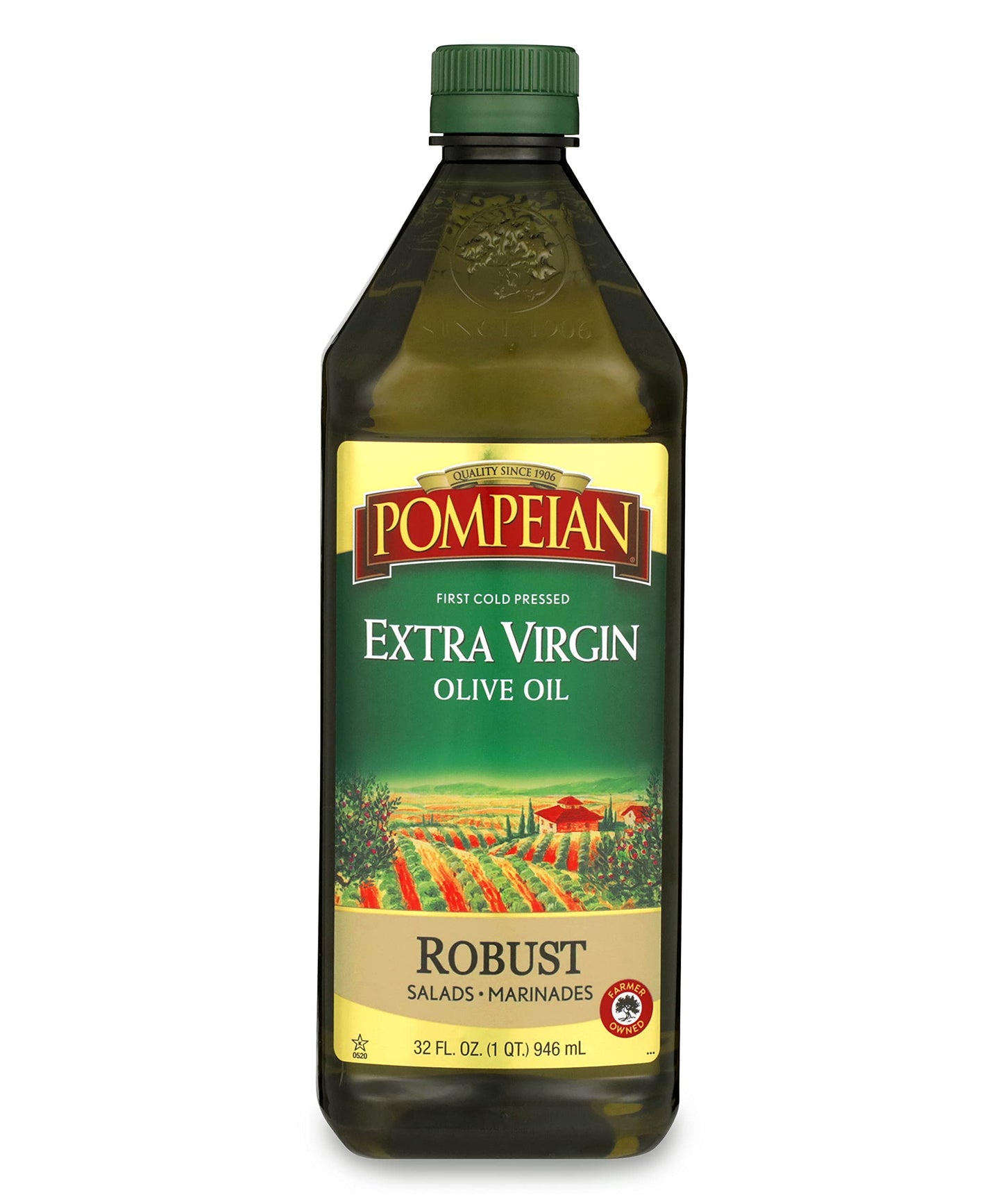 Pompeian Robust Extra Virgin Olive Oil, Contains Polyphenols, First Cold Pressed, 68 Fl Oz