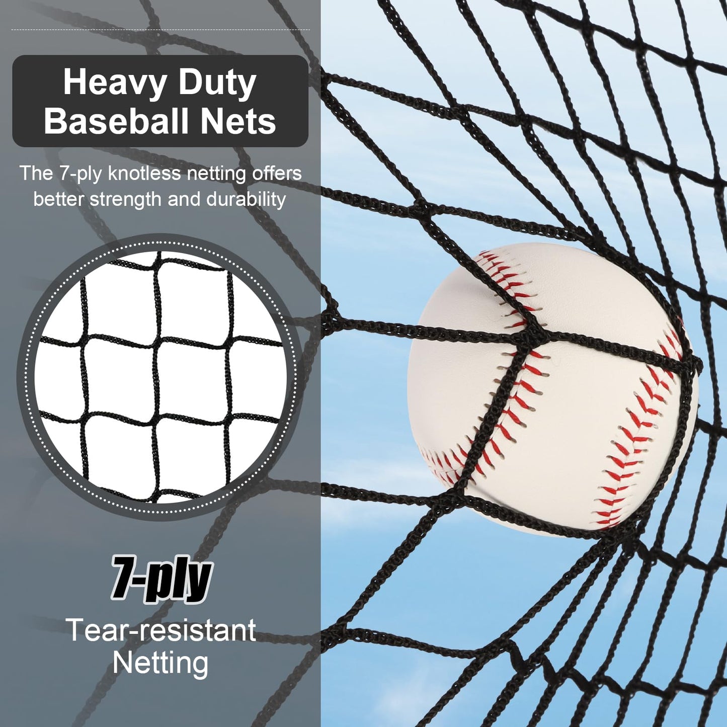 AOLIGEIJS 6'X6' Baseball Softball Practice Net,Pitching Net,Batting Net,with Baseball Tee,Bonus Strike Zone,Target and Bow Frame,for Hitting,Pitching,Catching