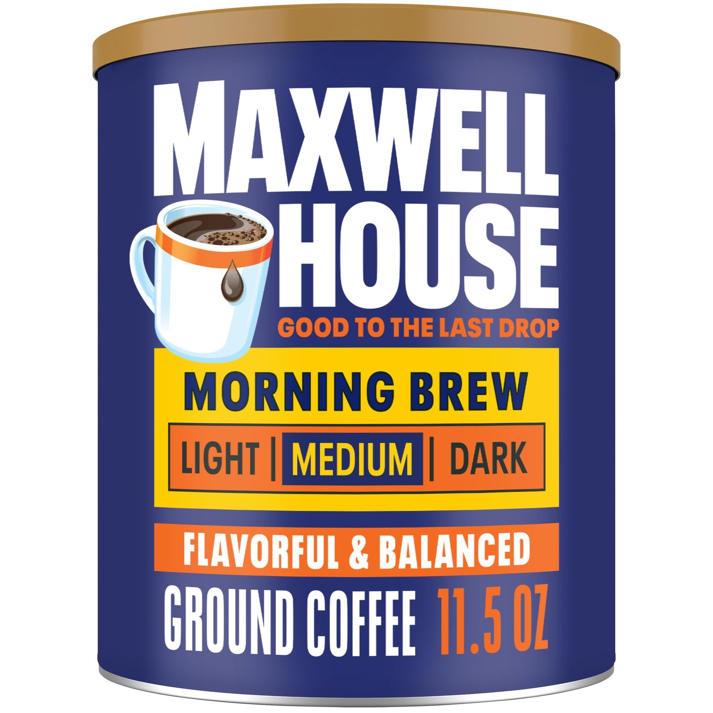 Maxwell House Breakfast Blend Mild Roast Ground Coffee, 38.8 oz Canister