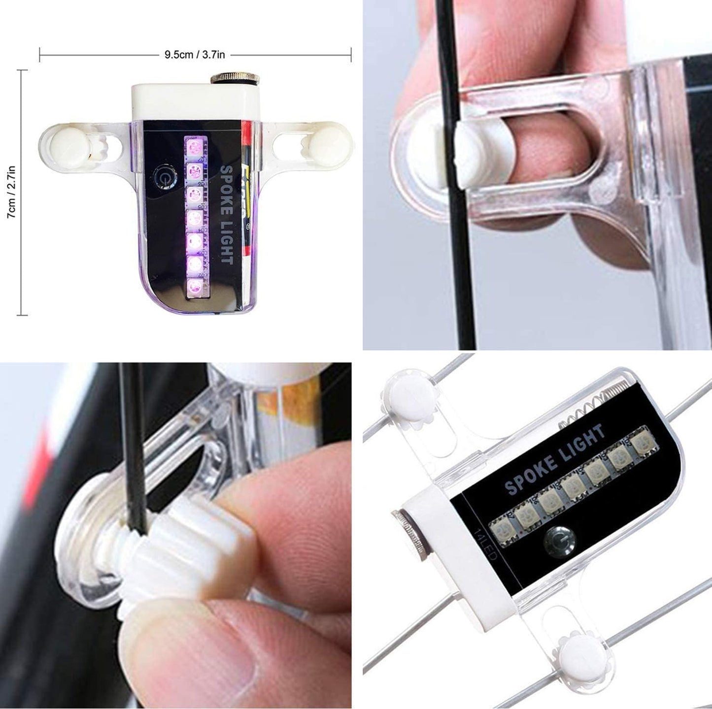 Bike Wheel Lights (2 Pack) - Waterproof LED Bicycle Spoke Tire Lights - Great Gift for Kids Adults - 30 Different Patterns Change - Bike Accessories - Black
