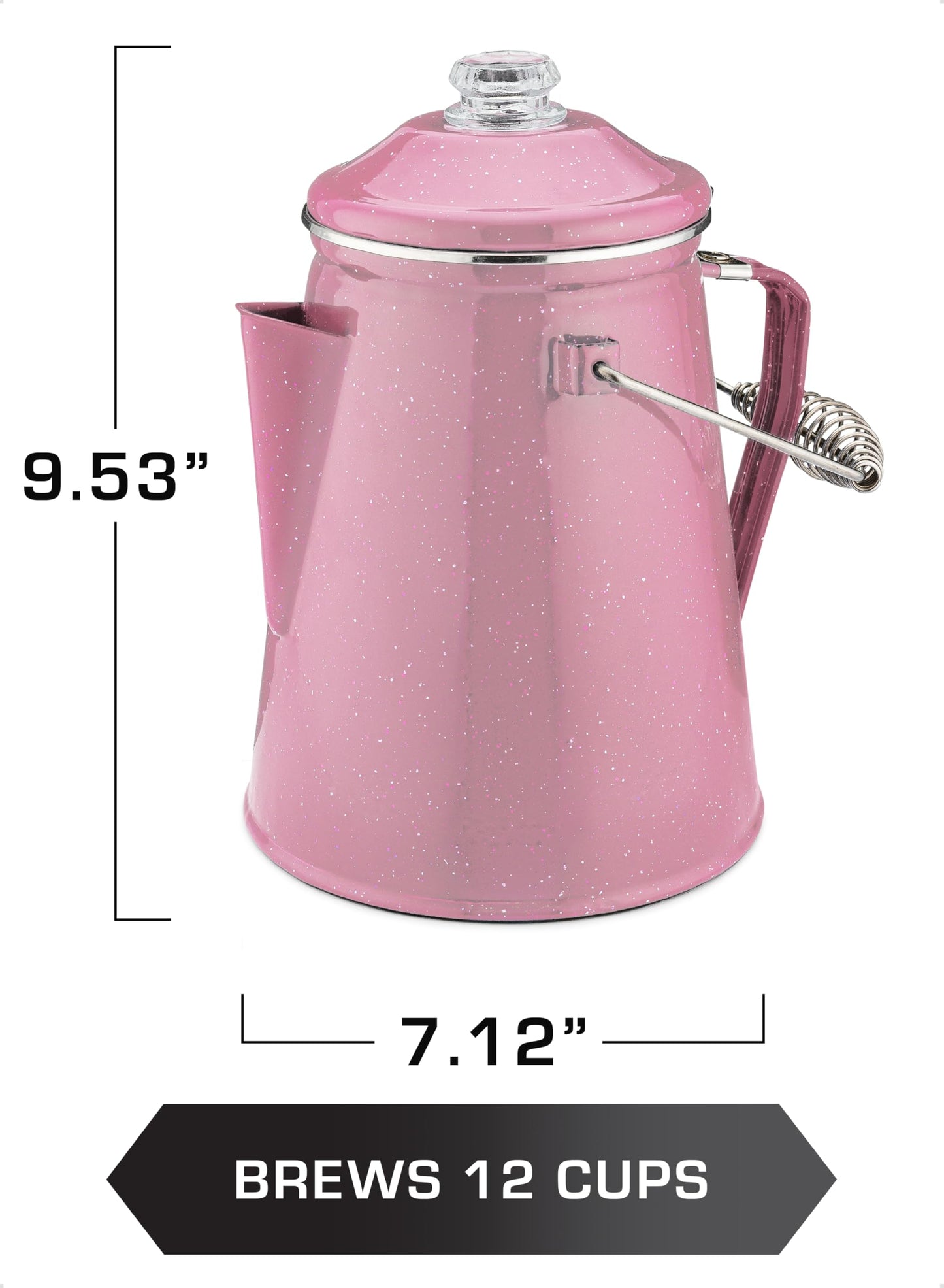 COLETTI Classic Percolator Coffee Pot — Coffee Percolator, Camping Kettle – The Original Camping Coffee Pot, Now Modernized – For Campsite Brewmasters Everywhere [Black Enamel, 12 Cup]