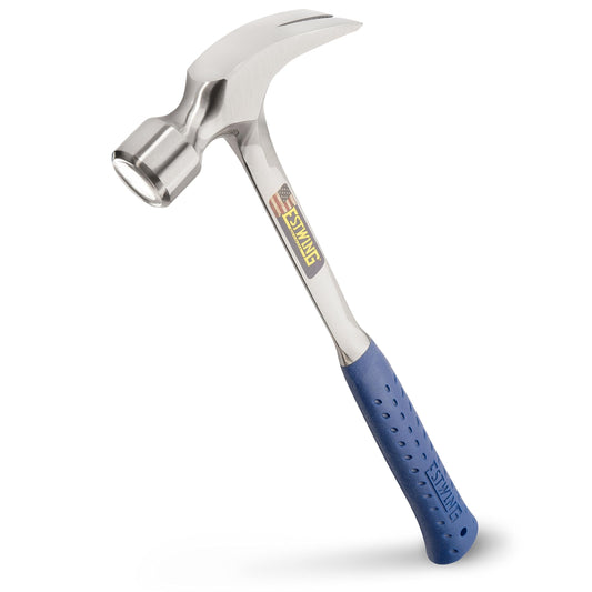 ESTWING Framing Hammer - 22 oz Long Handle Straight Rip Claw with Milled Face & Shock Reduction Grip - E3-22SM