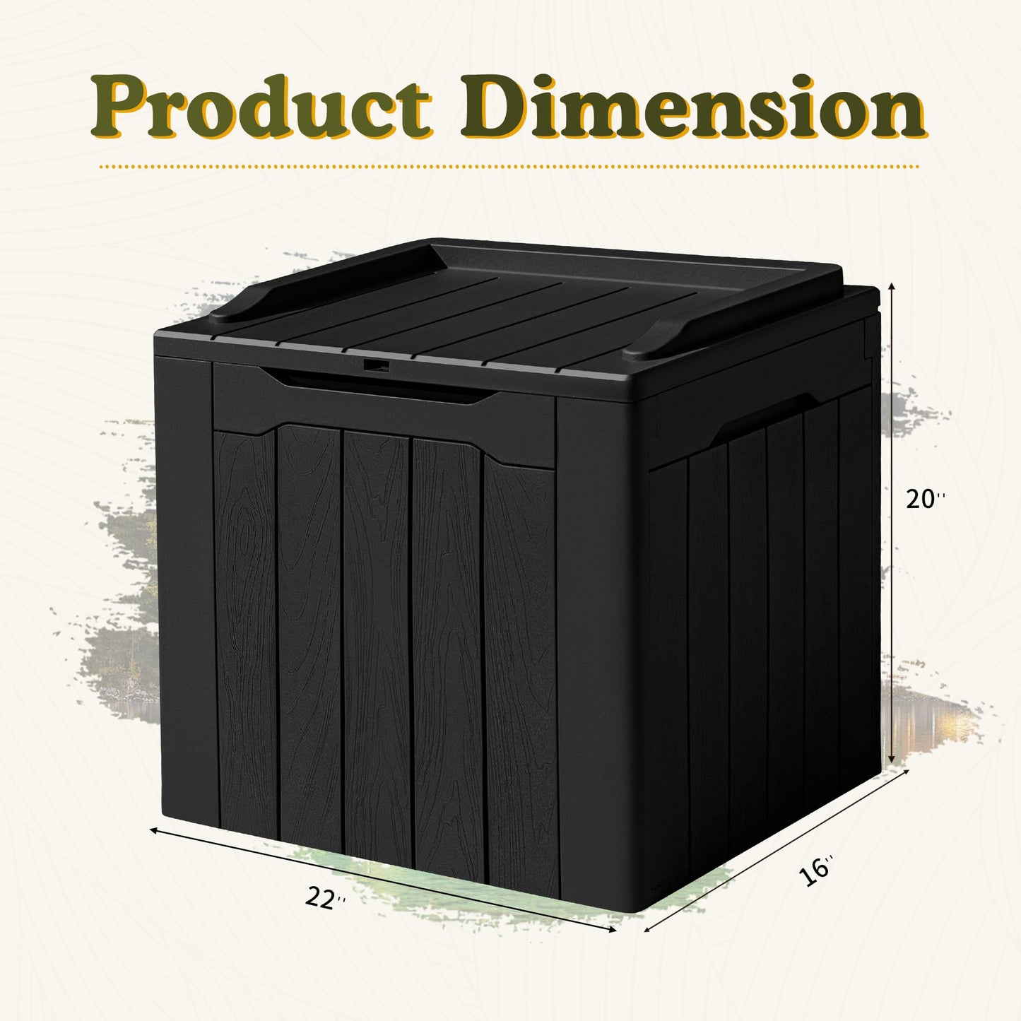 Devoko 100 Gallon Waterproof Large Resin Deck Box Indoor Outdoor Lockable Storage Container for Patio Furniture Cushions Garden Tools (100 Gallon, Black)