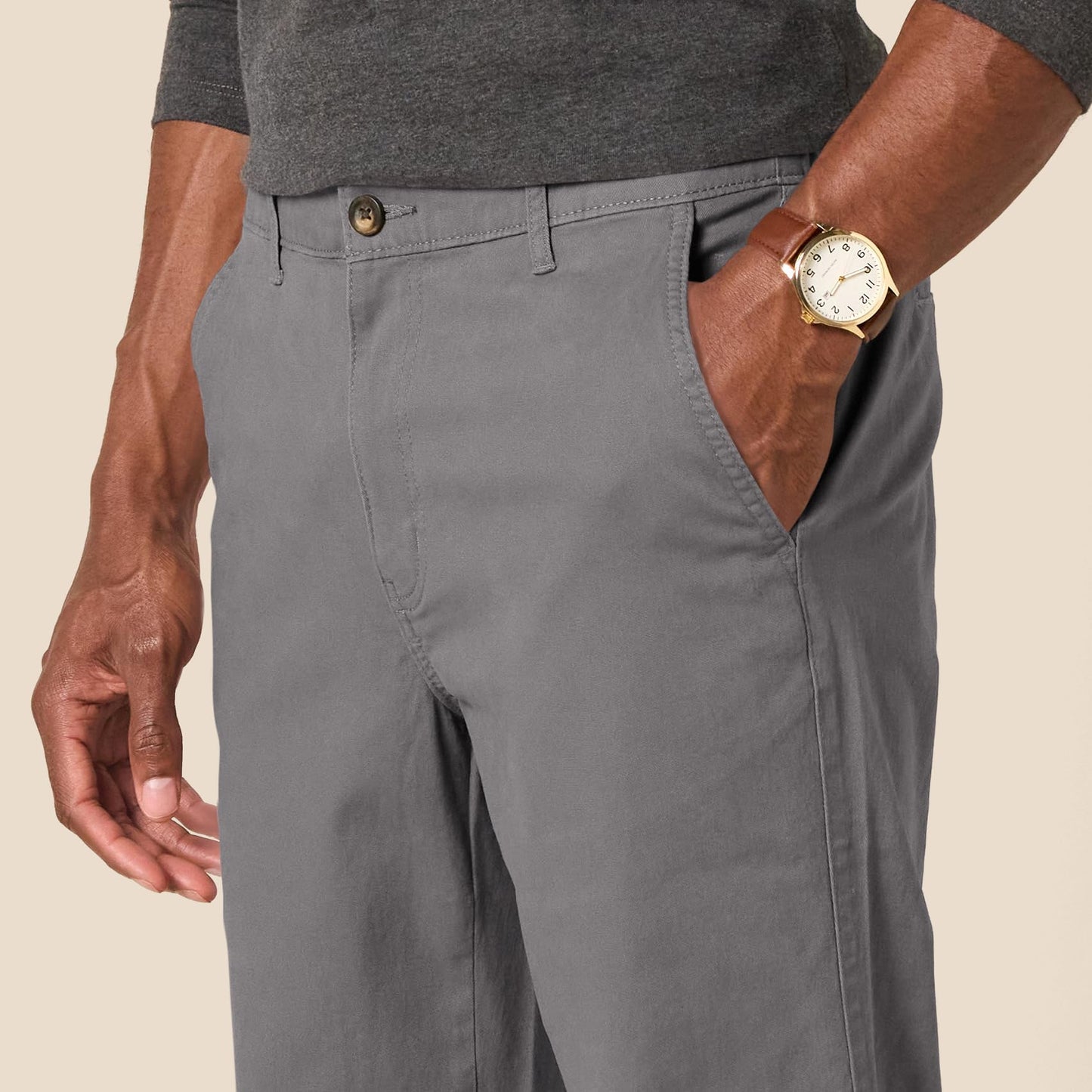 Amazon Essentials Men's Straight-Fit Washed Cotton Chino Jogger Pant