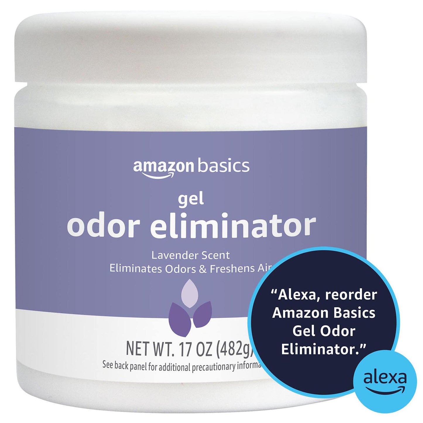 Amazon Basics Gel Odor Eliminator, Activated Charcoal, Lavender, 17 Oz, Pack of 1