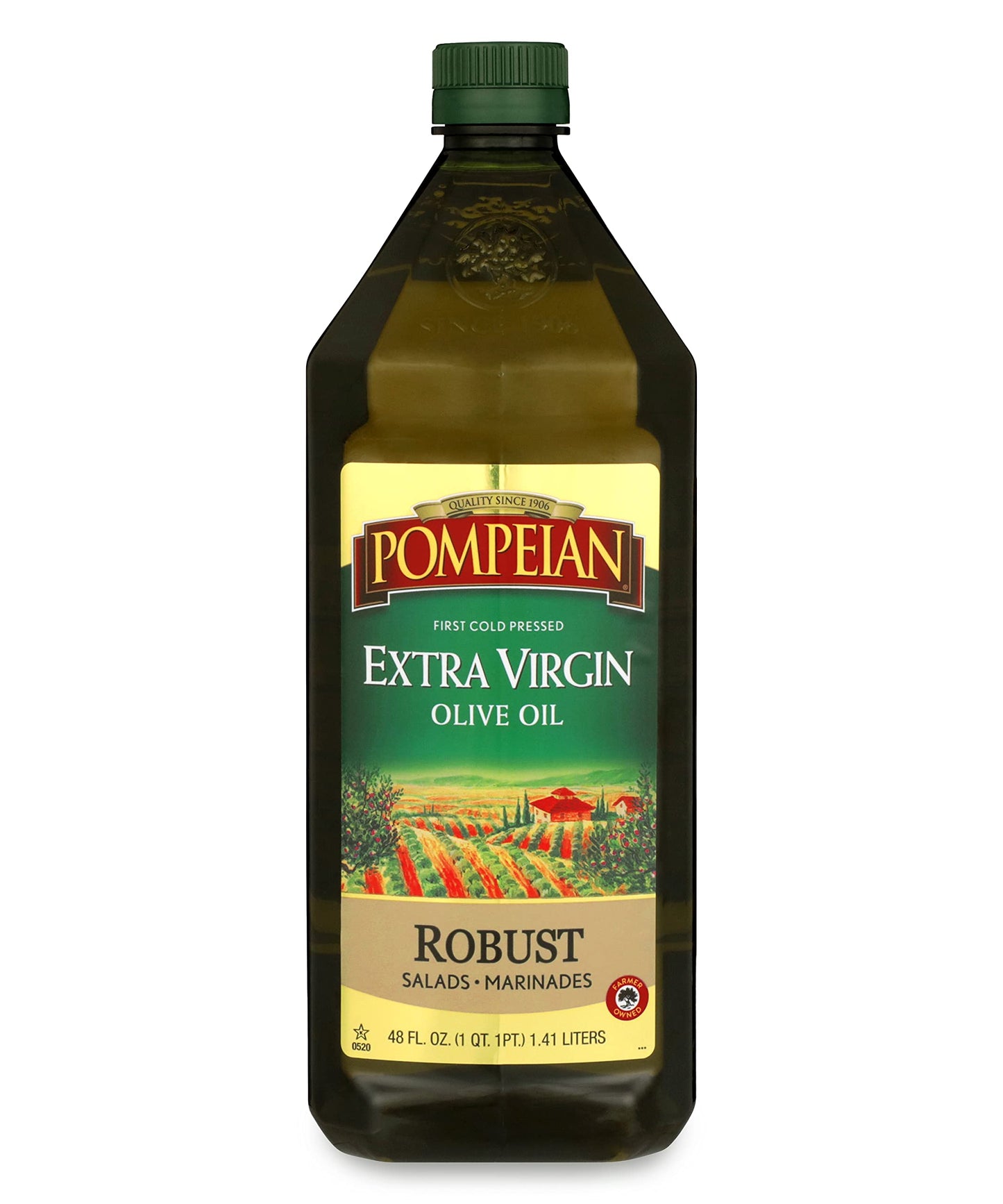 Pompeian Robust Extra Virgin Olive Oil, Contains Polyphenols, First Cold Pressed, 68 Fl Oz