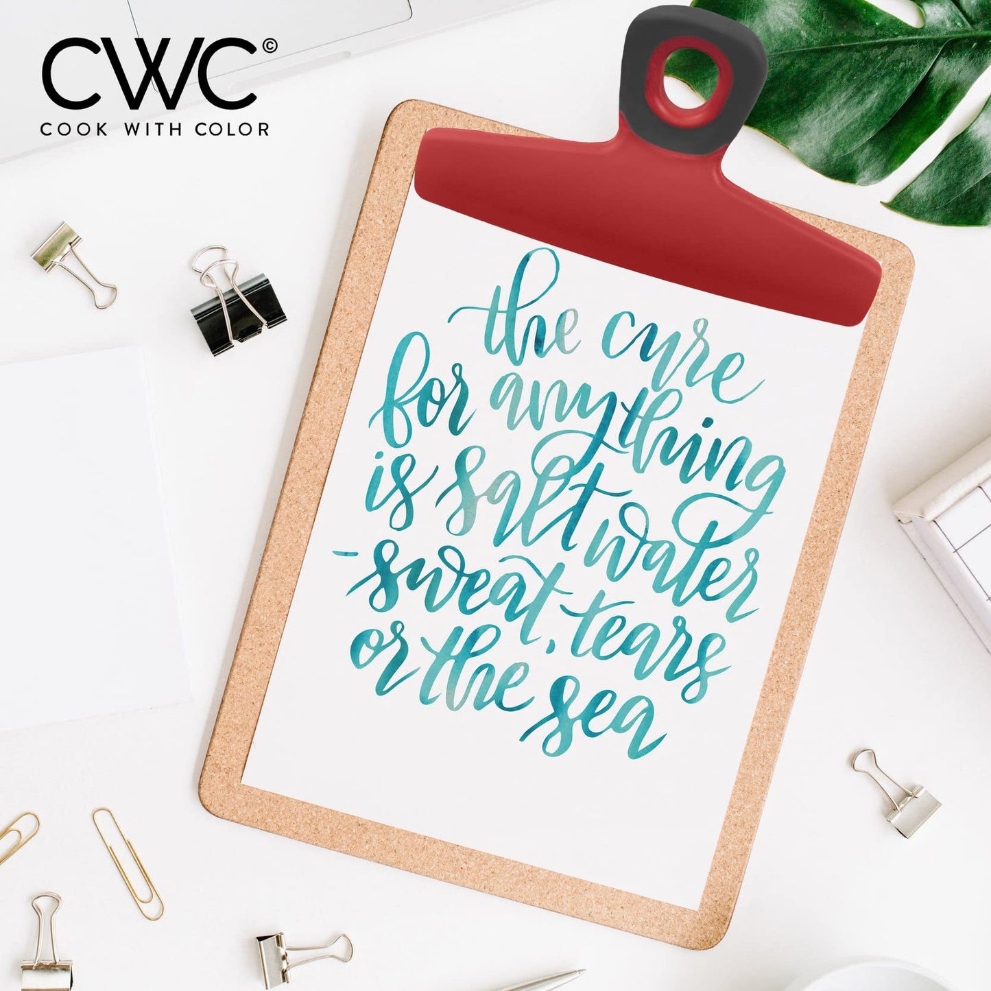 COOK WITH COLOR Wide Heavy Duty Chip Clips - Large Bag Clips for Food Storage with Air Tight Seal Grip, Pack of 8, Red