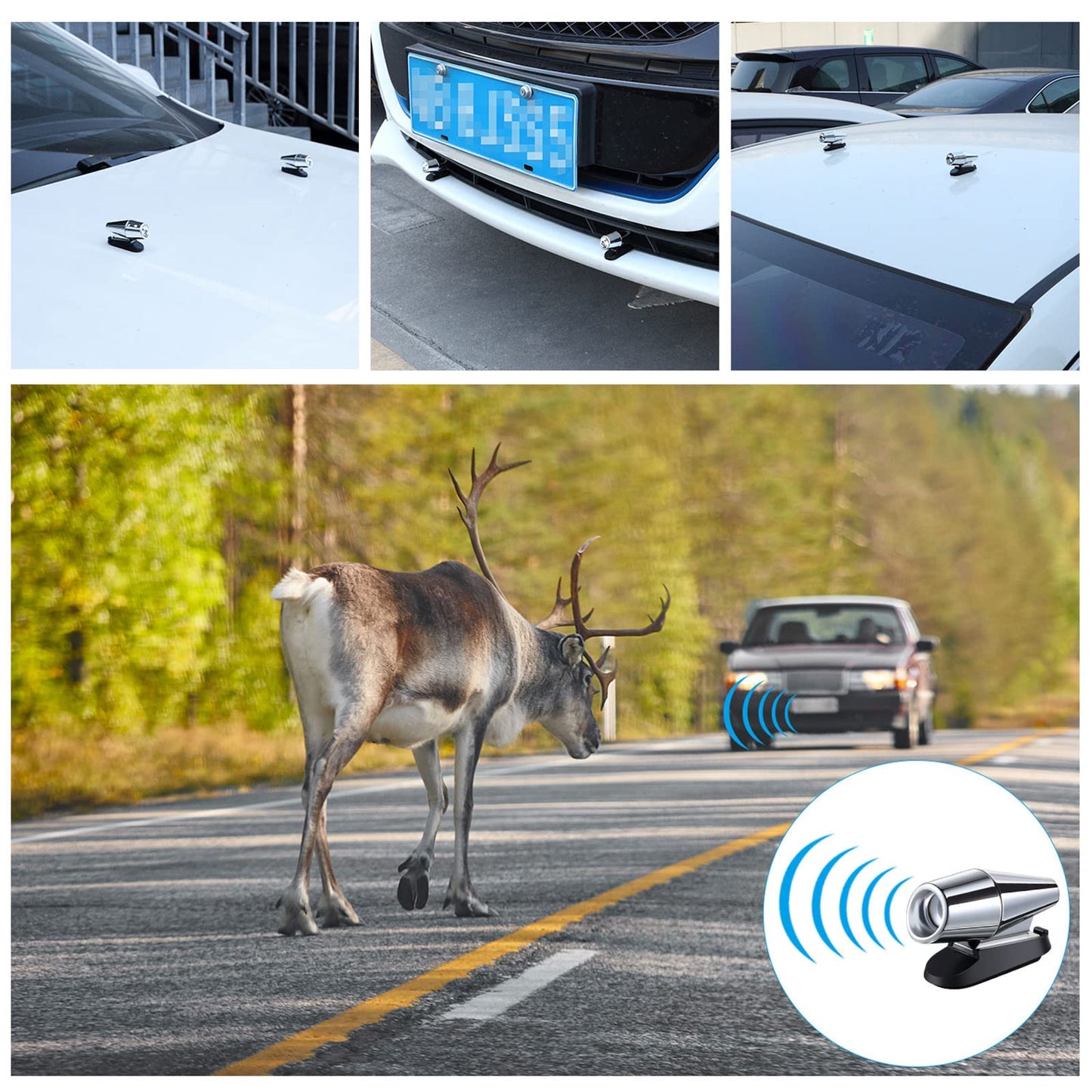Frienda 10 Pcs Deer Whistles Horns Deer Avoids Collisions Vehicles Wind Activated Ultrasonic Warning for Car Motorcycles Animal Save Alert(Black)