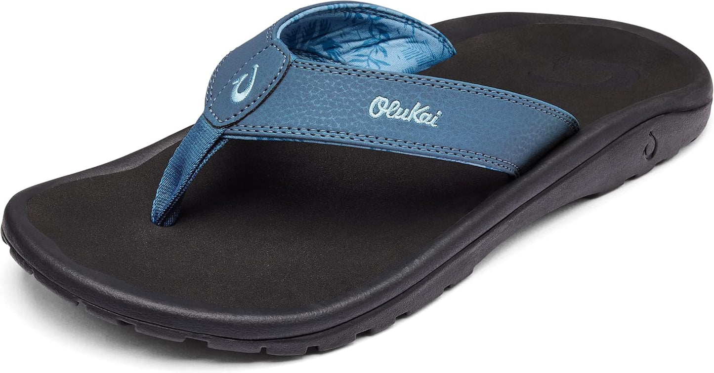 OLUKAI Ohana Men's Beach Sandals, Water Resistant Flip Flops, Arch Support & Comfort Fit, Lightweight & Durable, Enhanced Grip & Traction