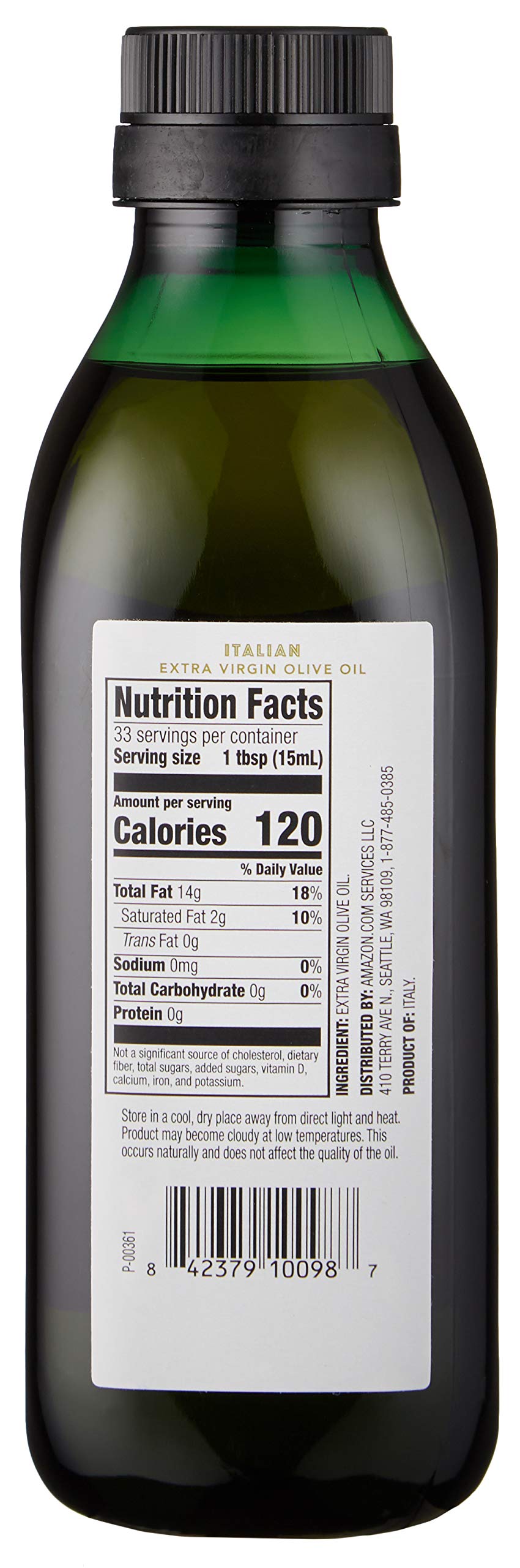 Amazon Fresh, Mediterranean Blend Extra Virgin Olive Oil, 3.6 Fl Oz (2L)