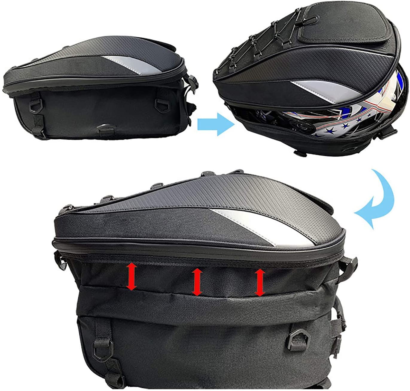 Powersports Saddle Bags - Waterproof Motorcycle Luggage, Helmet & Pillion Seat Side Bags